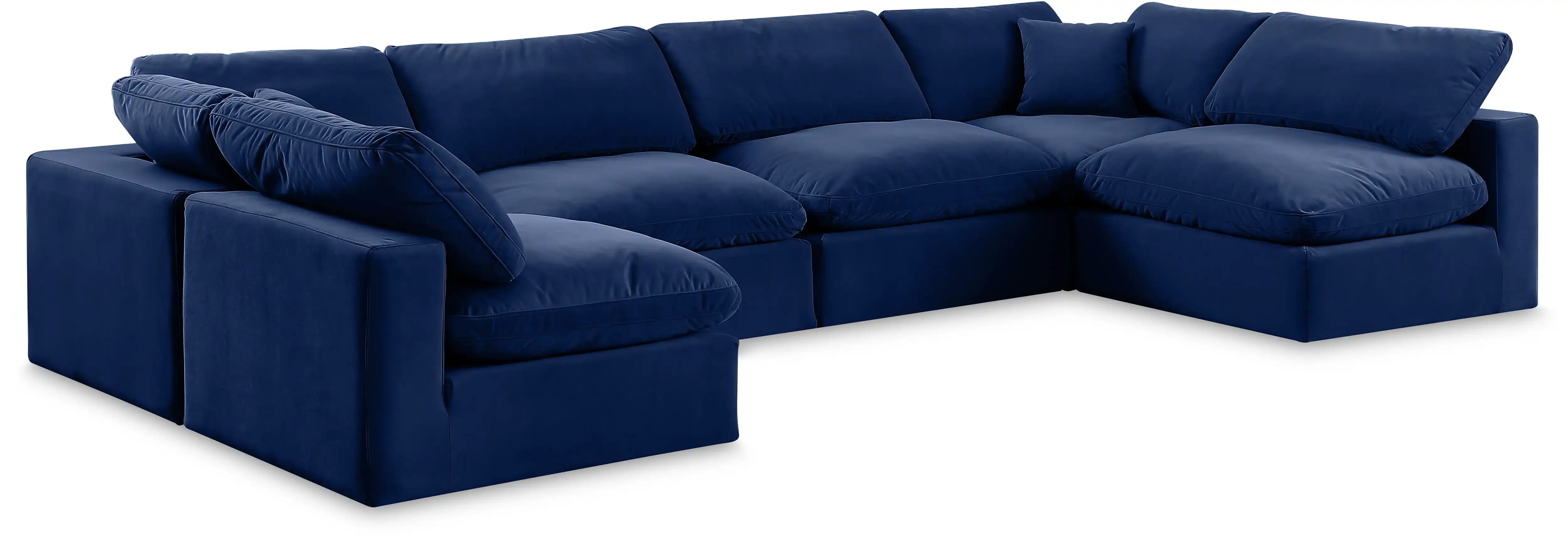 Comfy - 6 Piece Velvet Modular Armless Sectional - Best Buy Furniture
