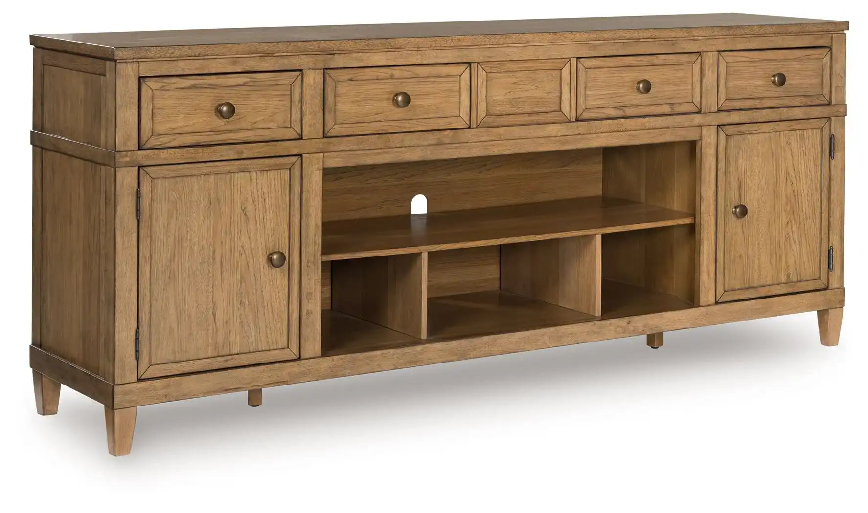 Sharlance - XL TV Stand With Fireplace Option - Light Brown - Best Buy Furniture