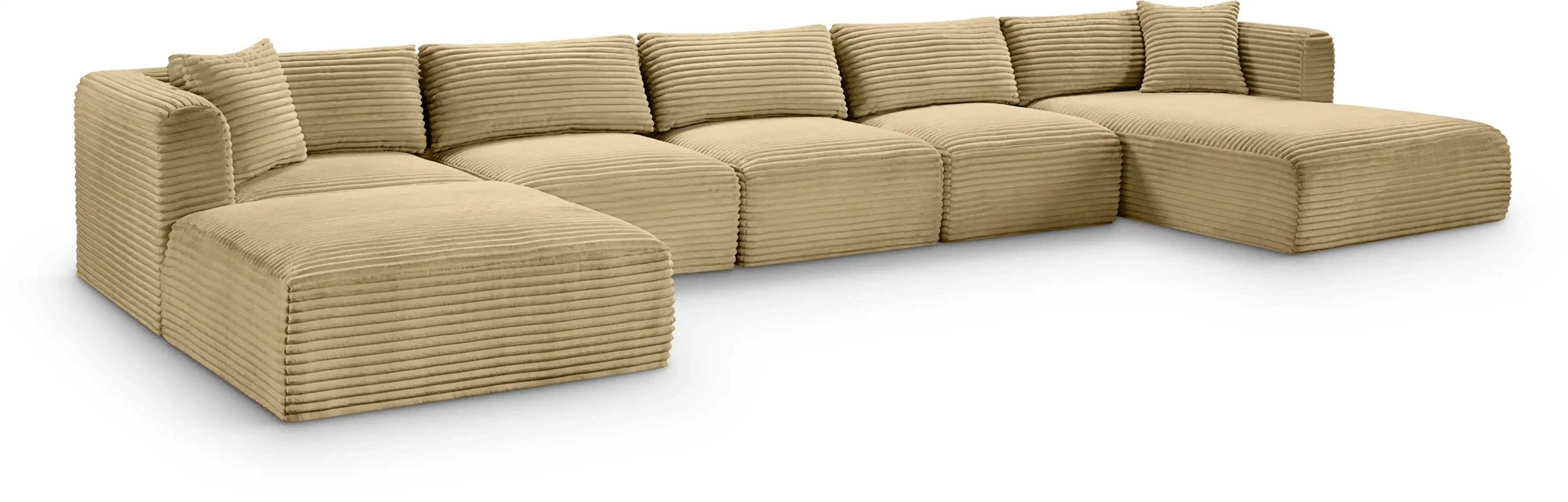 Shaggy - 6 Piece Modular Sectional With Chaise And Ottoman - Best Buy Furniture