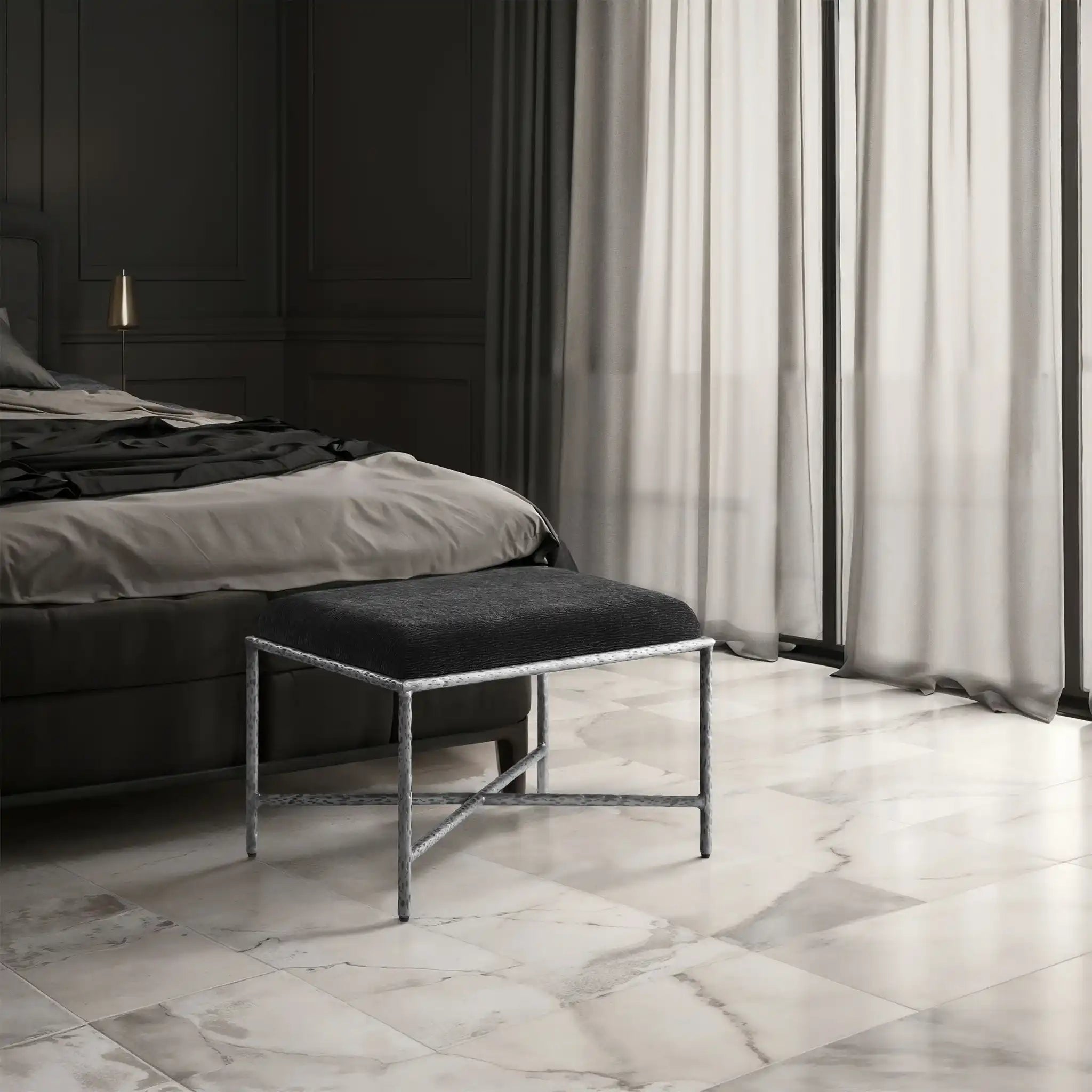 Valley - Bench With Silver Frame
