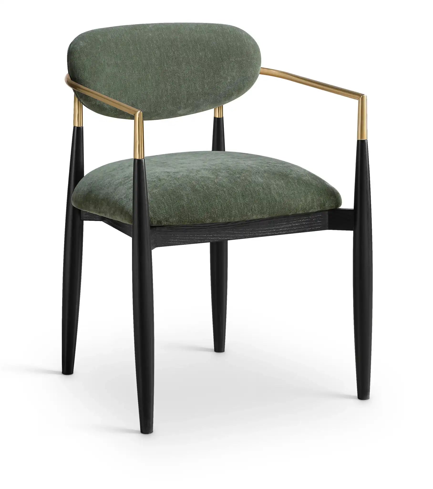 Riccio - Fabric Dining Arm Chair (Set of 2) - Black And Gold Frame - Best Buy Furniture