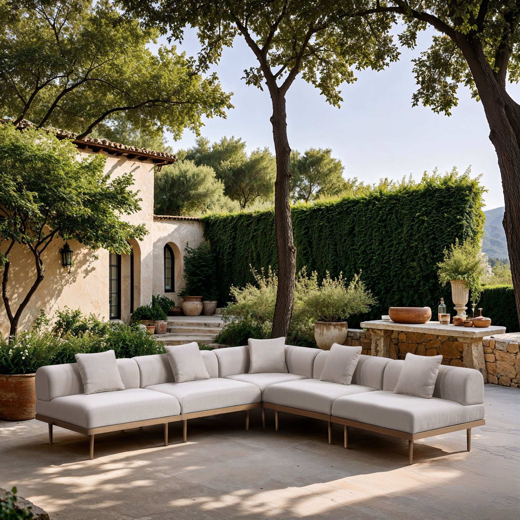 Laguna - 5 Piece 106.5" Upholstered Outdoor Patio Modular Sectional