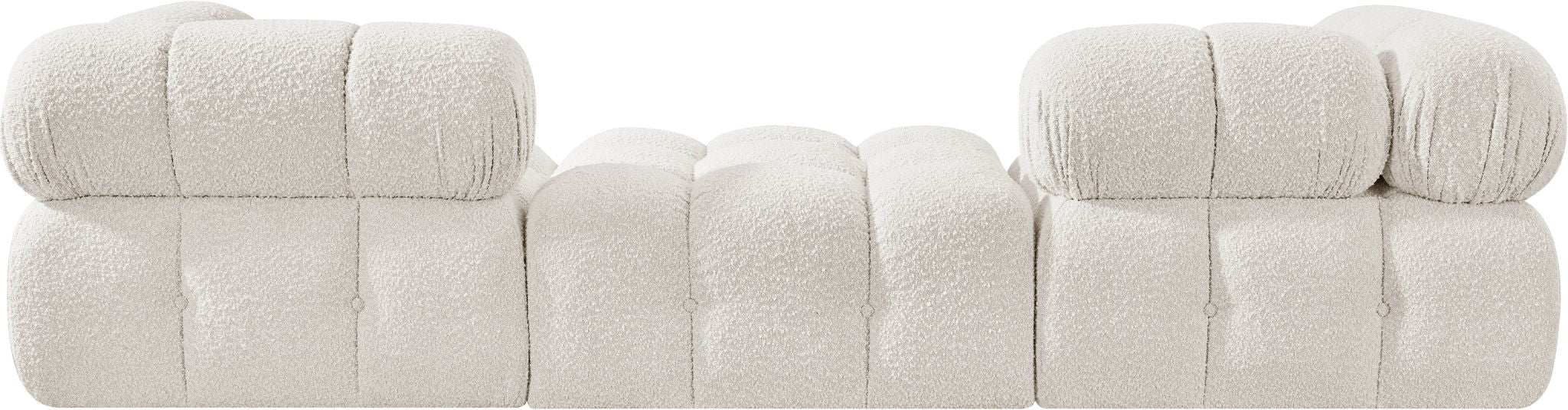 Ames - 3 Piece Boucle Modular Sofa With 1 Backless Seat