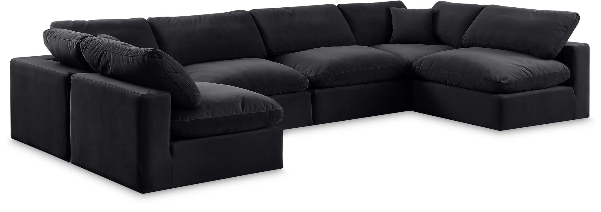 Comfy - 6 Piece Velvet Modular Armless Sectional - Best Buy Furniture