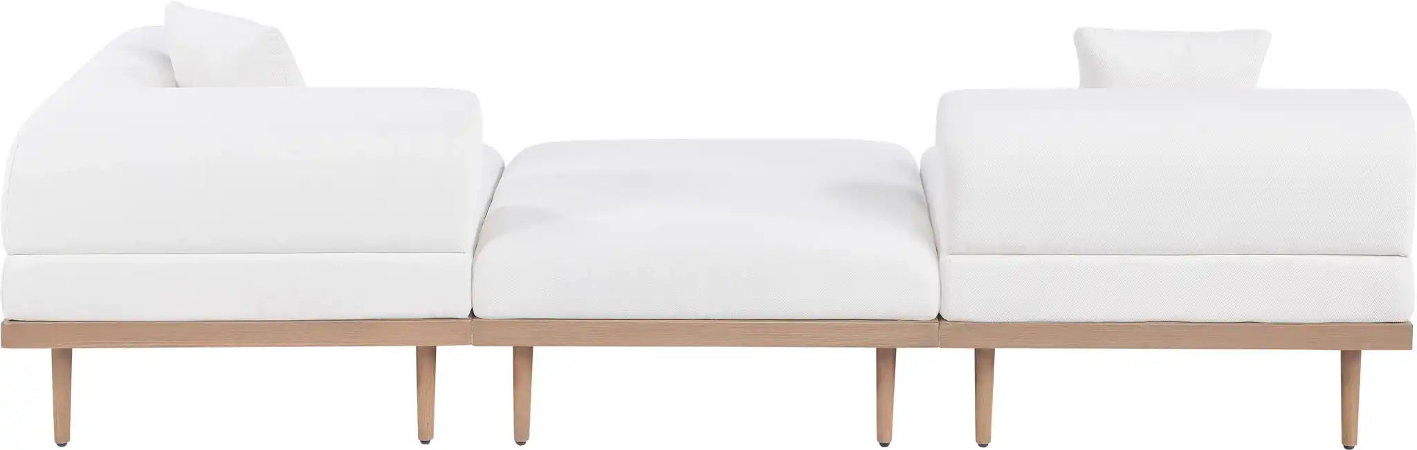 Laguna - 3 Piece Upholstered Outdoor Patio Modular Sofa With Backless Seat And 1 Arm