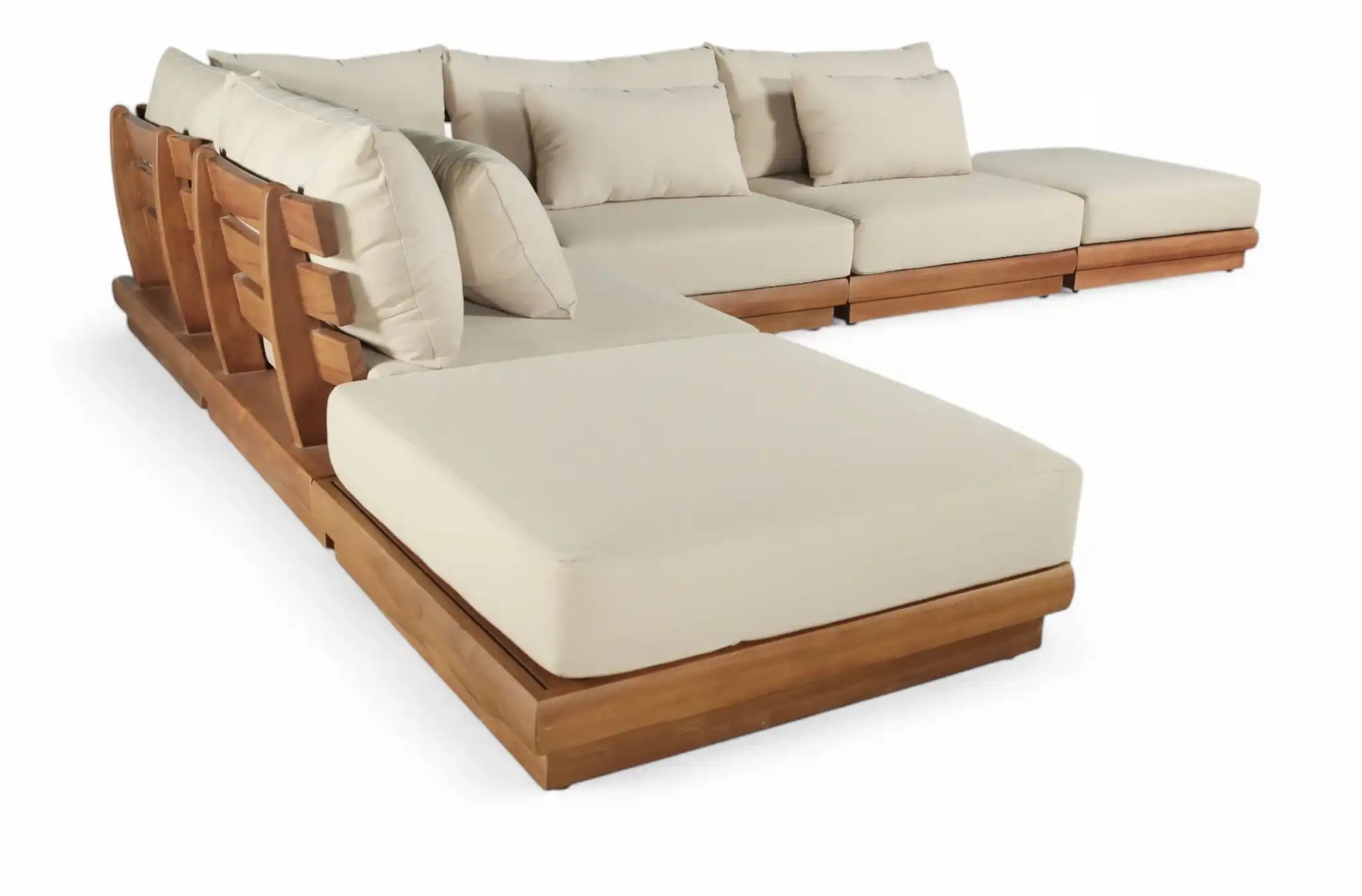 Mirella - 6 Piece Water Resistant Fabric Upholstered Outdoor Patio Modular Sectional - Best Buy Furniture