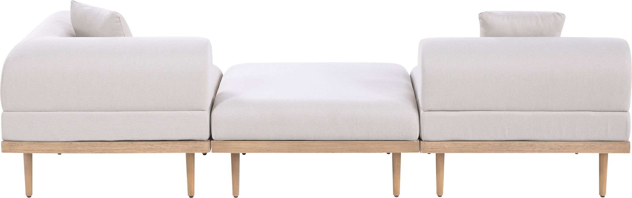 Laguna - 3 Piece Upholstered Outdoor Patio Modular Sofa With Backless Seat And 1 Arm