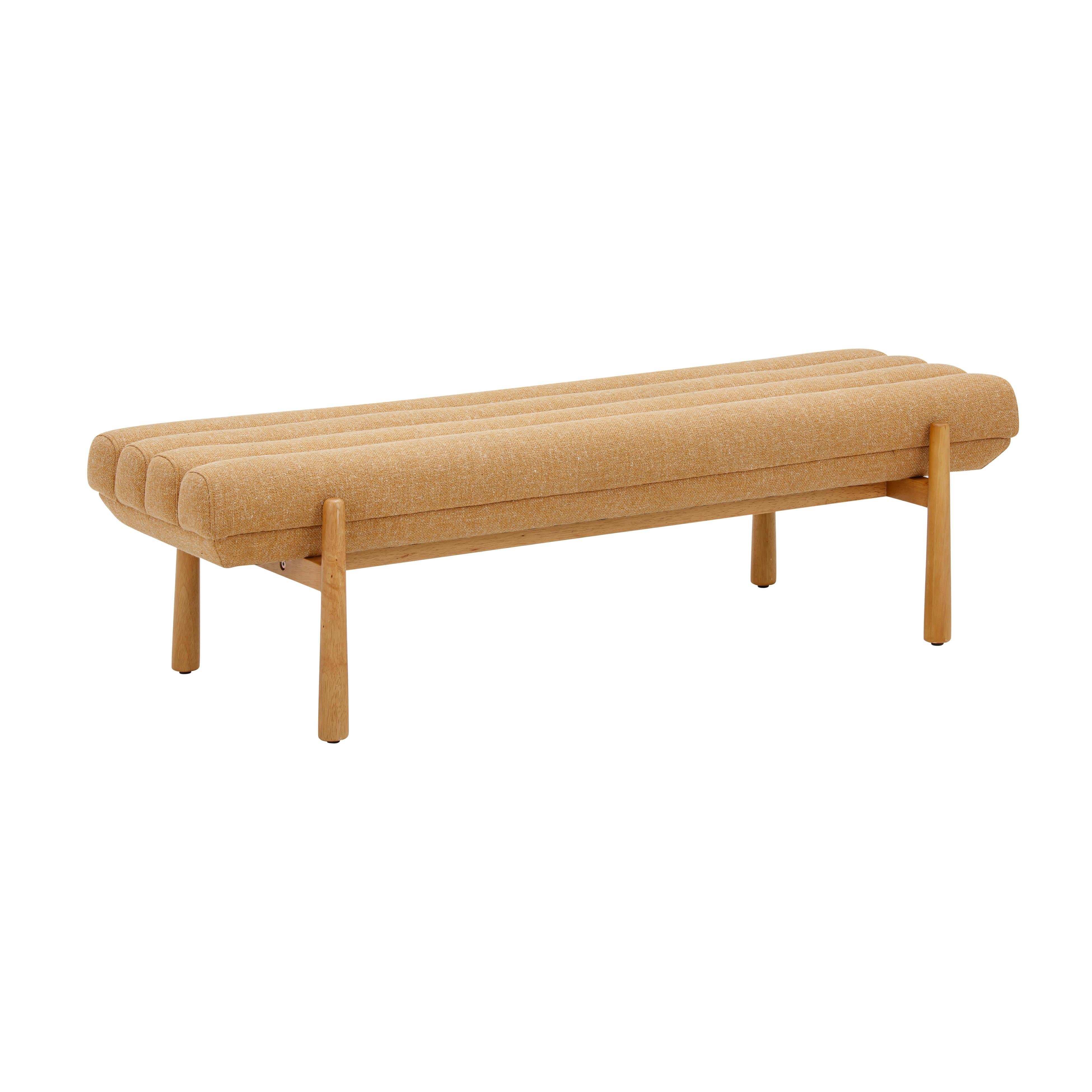 Julianna - Heavy Linen Bench - Sunflower Yellow - Best Buy Furniture