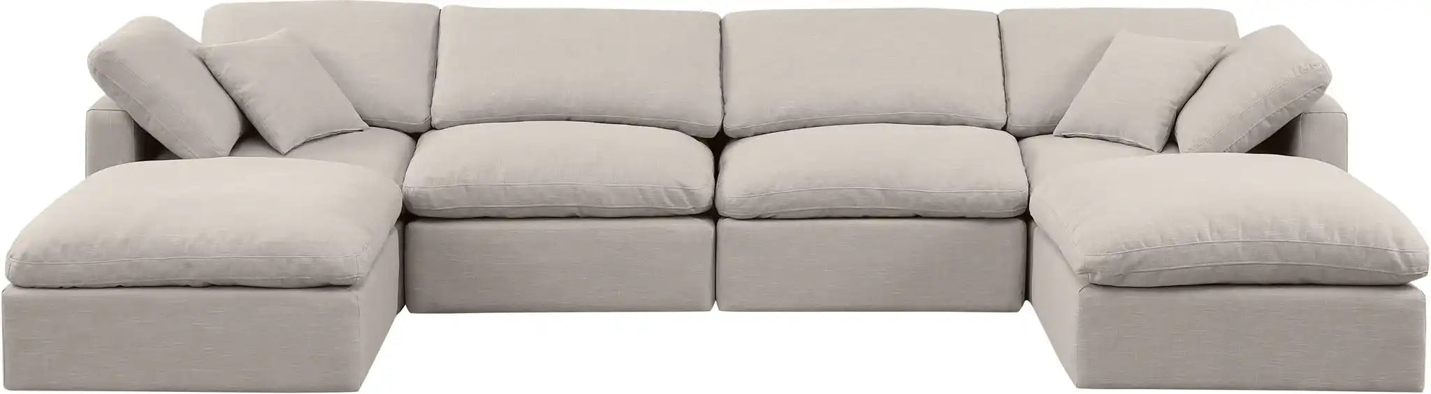 Indulge - Linen 6 Piece Modular Double Chaise Sectional