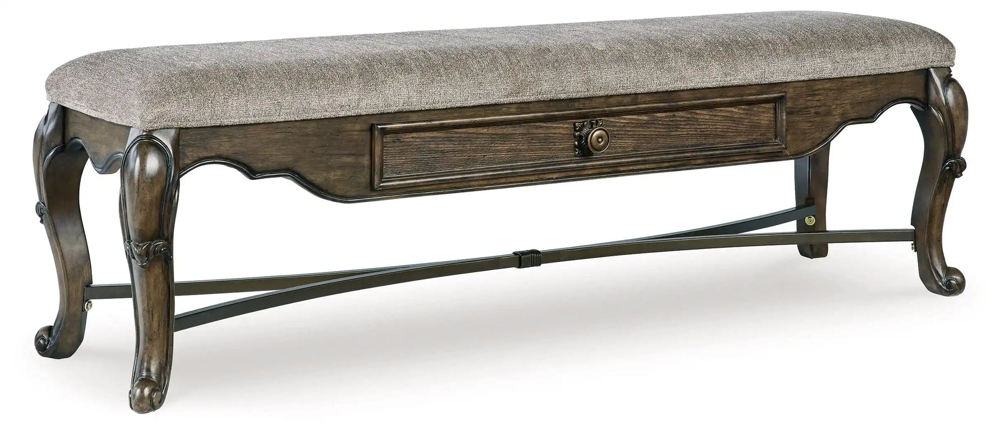 Maylee - Upholstered Storage Bench - Dark Brown - Best Buy Furniture