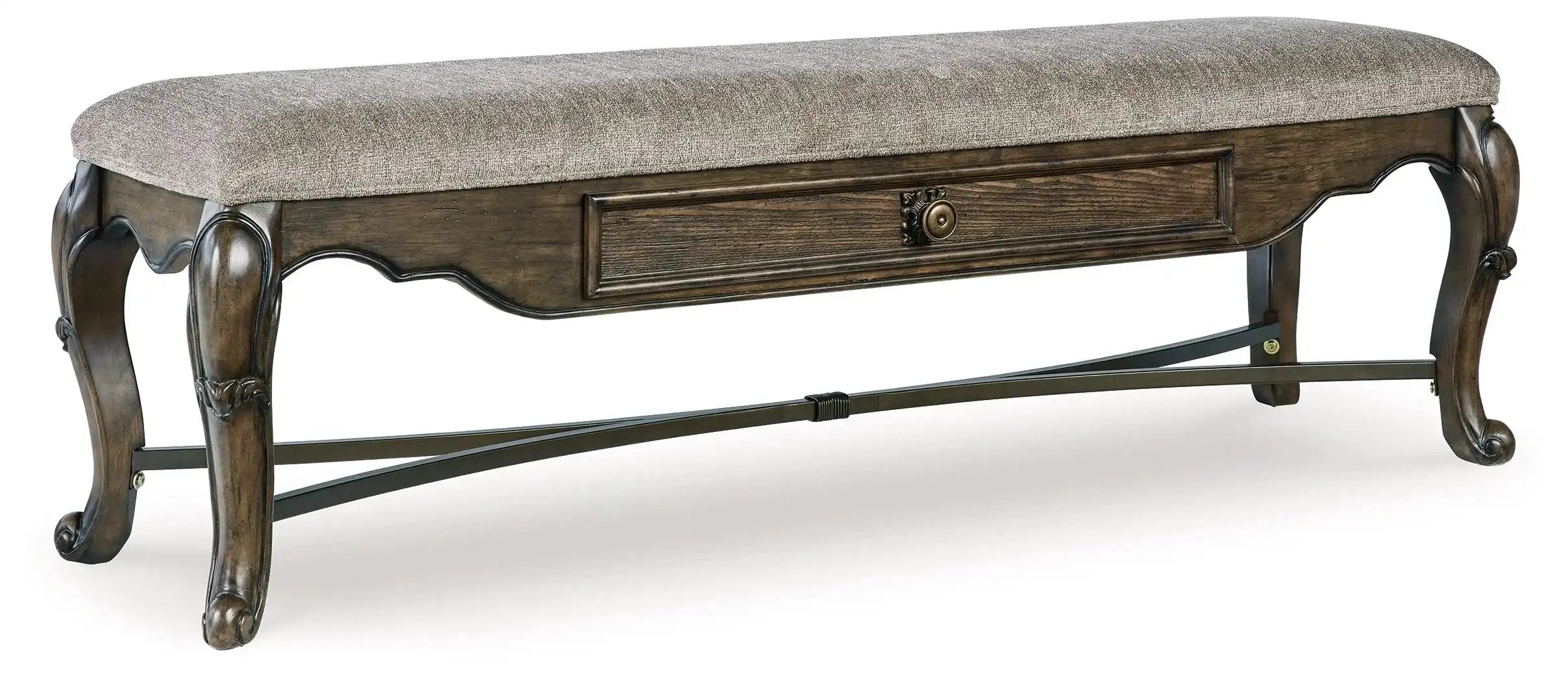 Maylee - Upholstered Storage Bench - Dark Brown - Best Buy Furniture