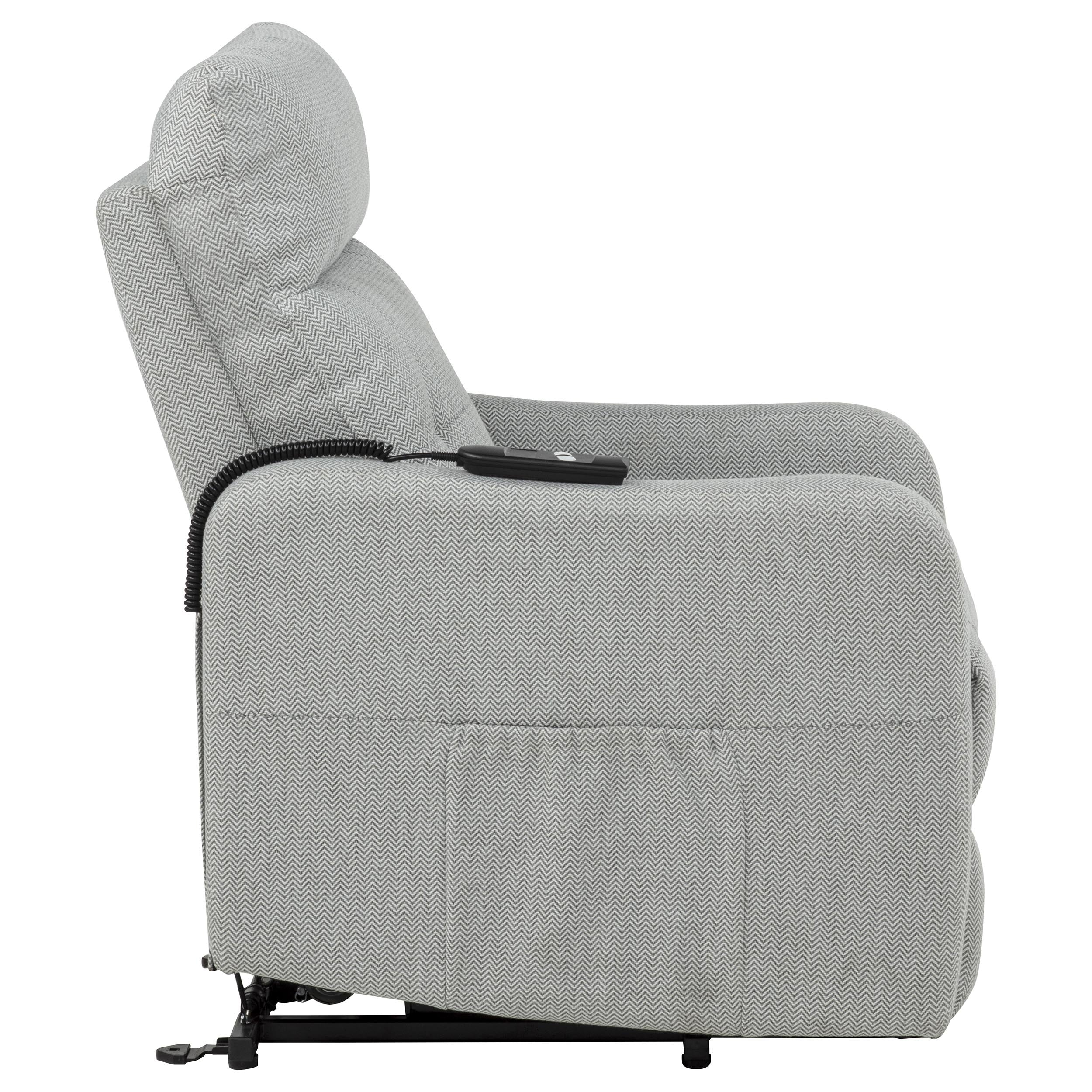 Dayes Upholstered Power Lift Recliner Chair Light Grey-