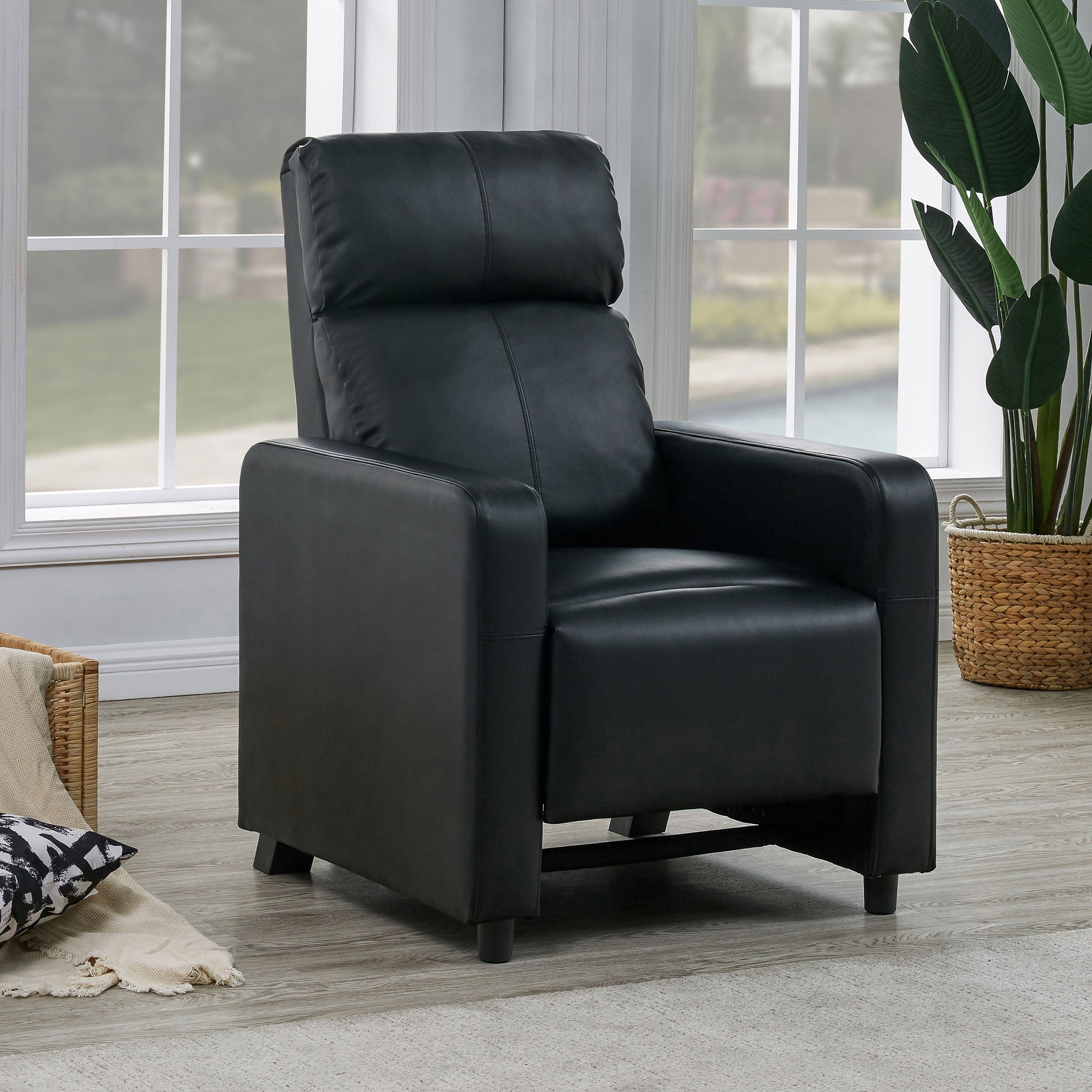 Toohey Upholstered Home Theater Push Back Recliner Black-CoasterEveryday