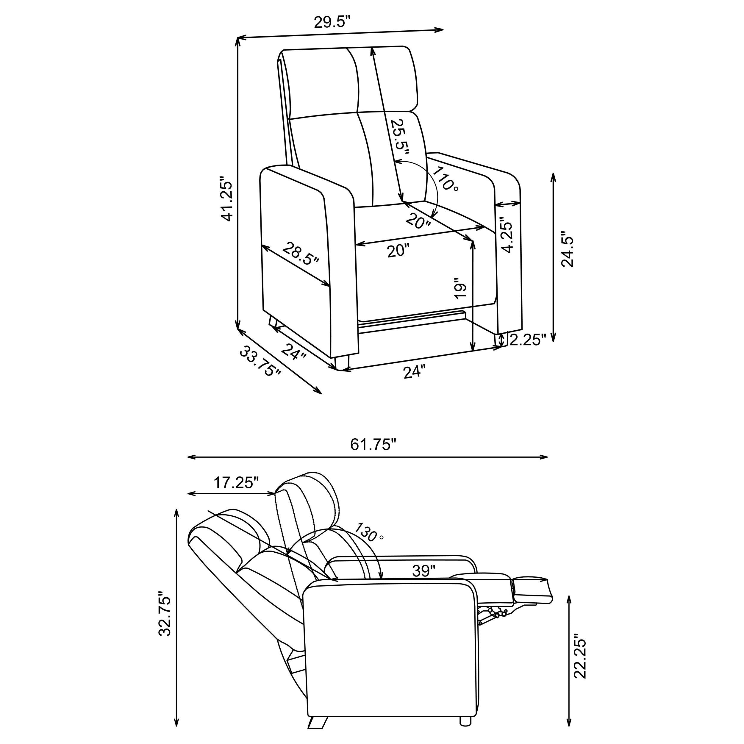 Toohey Upholstered Home Theater Push Back Recliner Black-CoasterEveryday