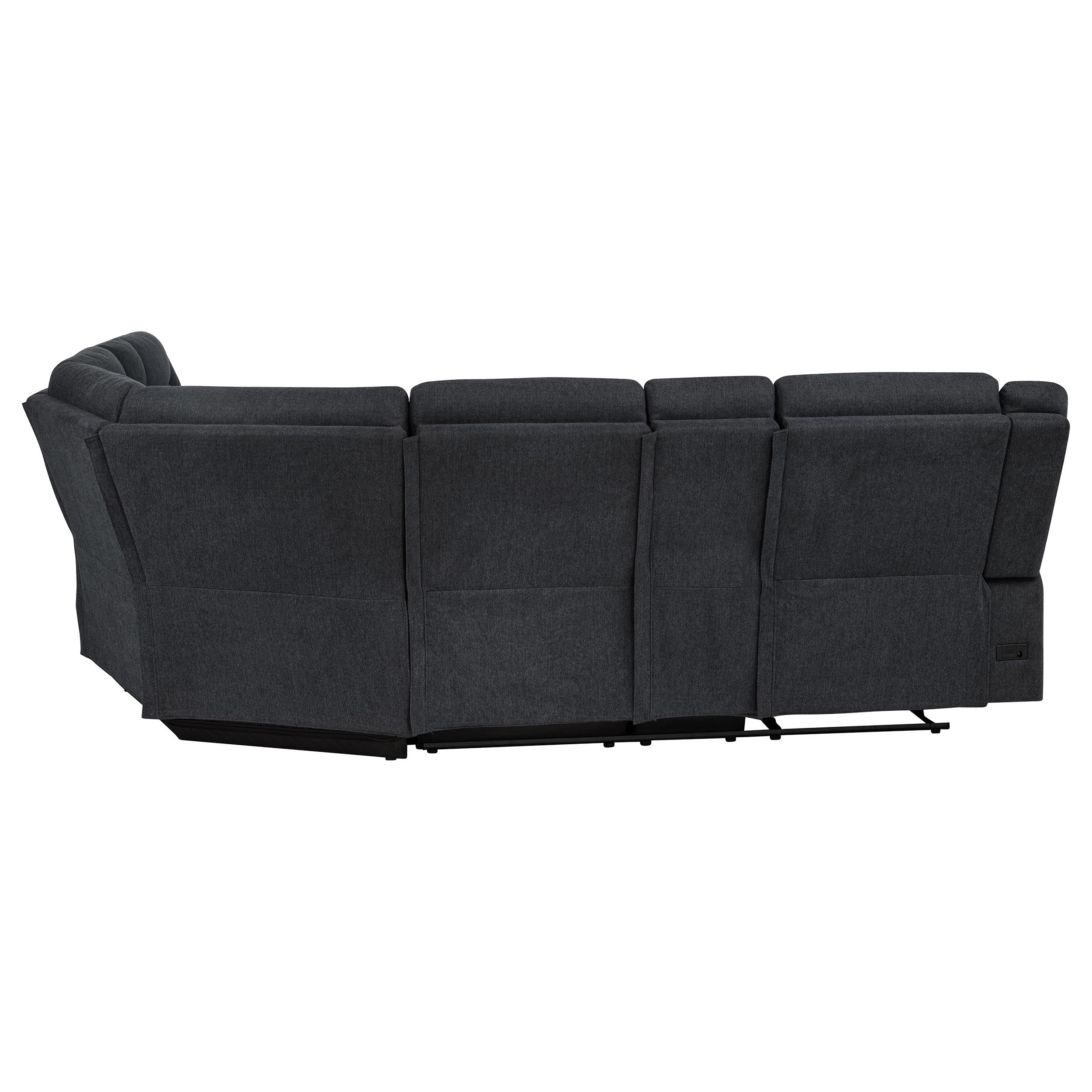Hagen Upholstered Power Reclining Sectional Sofa Steel Grey-