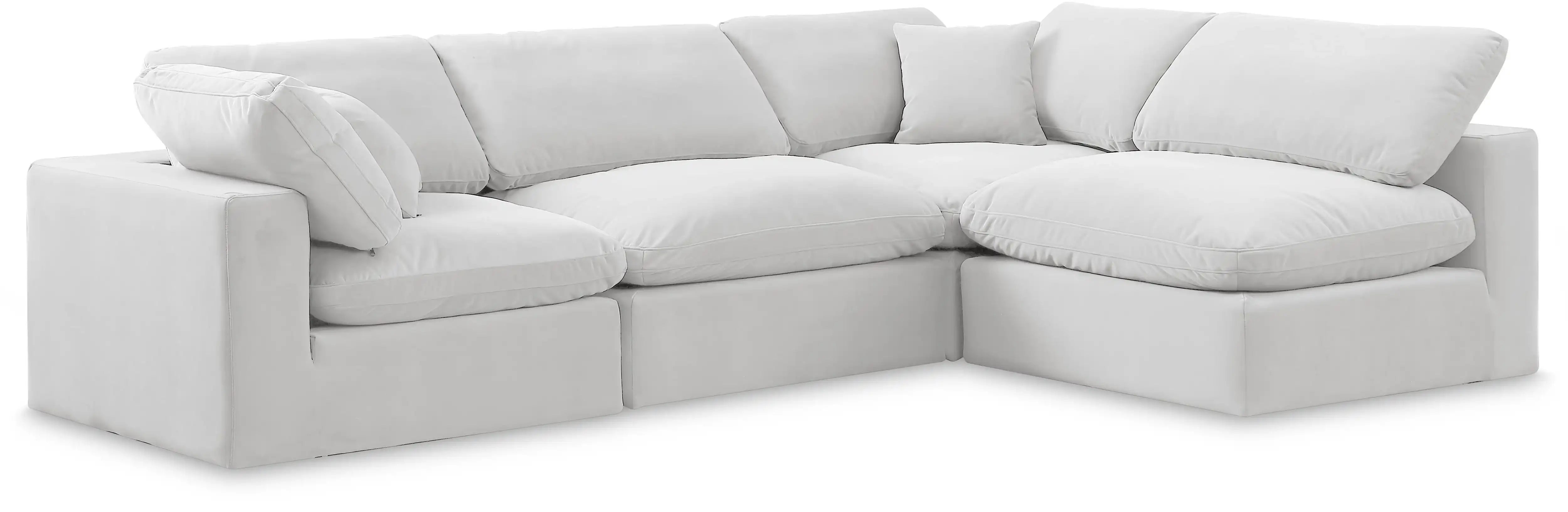 Comfy - 4 Piece Velvet Modular Armless Sectional - Best Buy Furniture