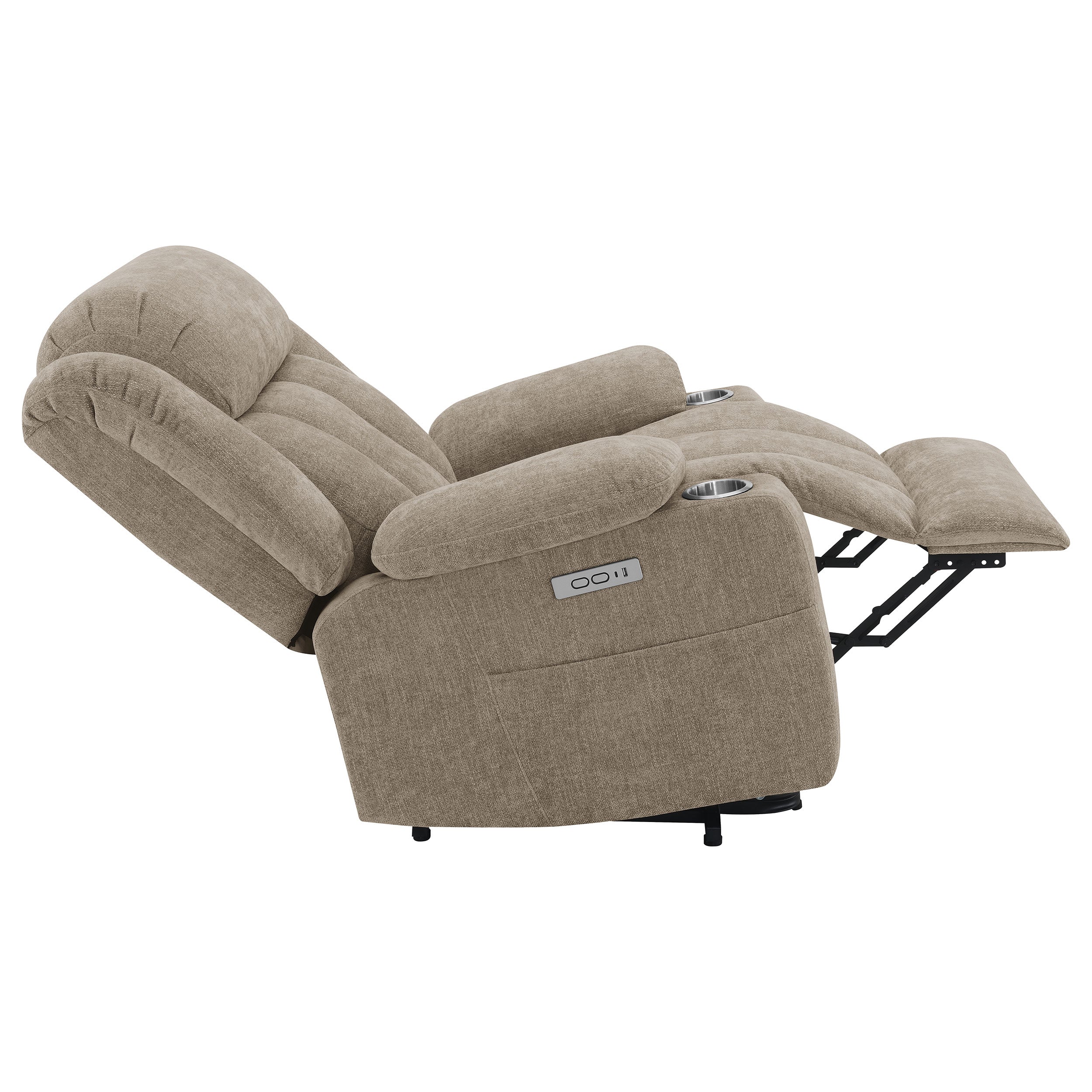 Houston Upholstered Power Lift Recliner Chair Camel-