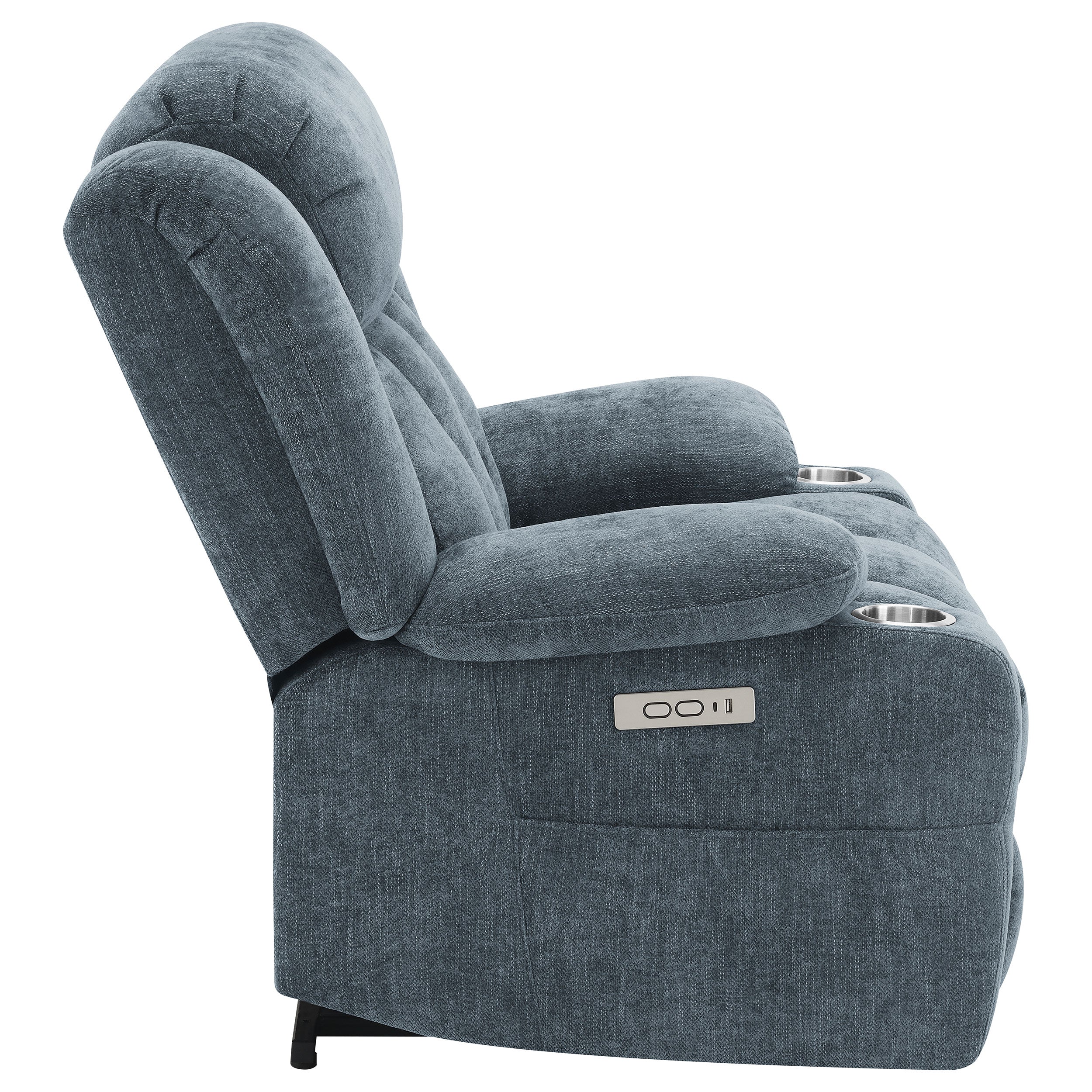Houston Upholstered Power Lift Recliner Slate Blue-
