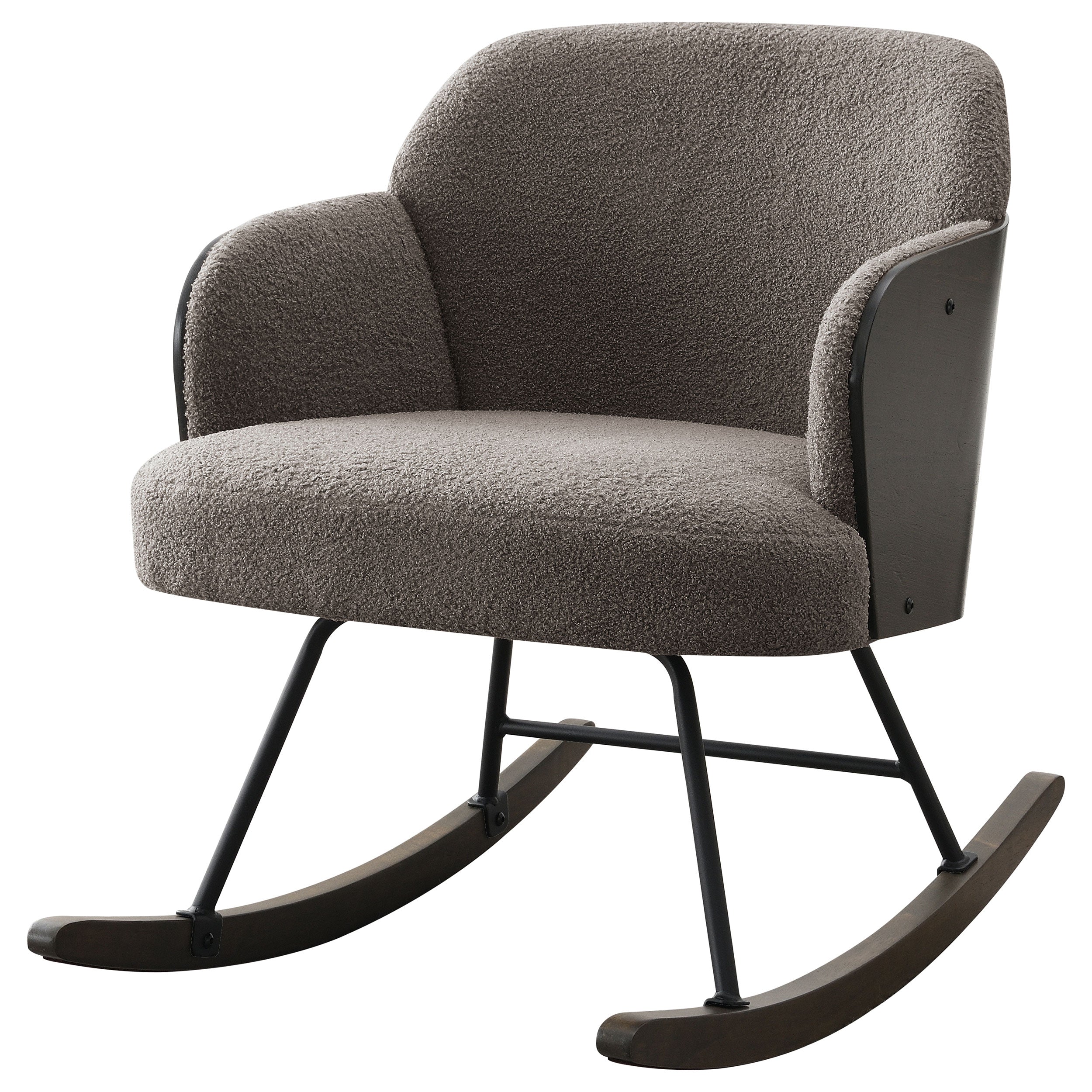 Paige Boucle Upholstered Mid Back Rocking Chair Taupe-