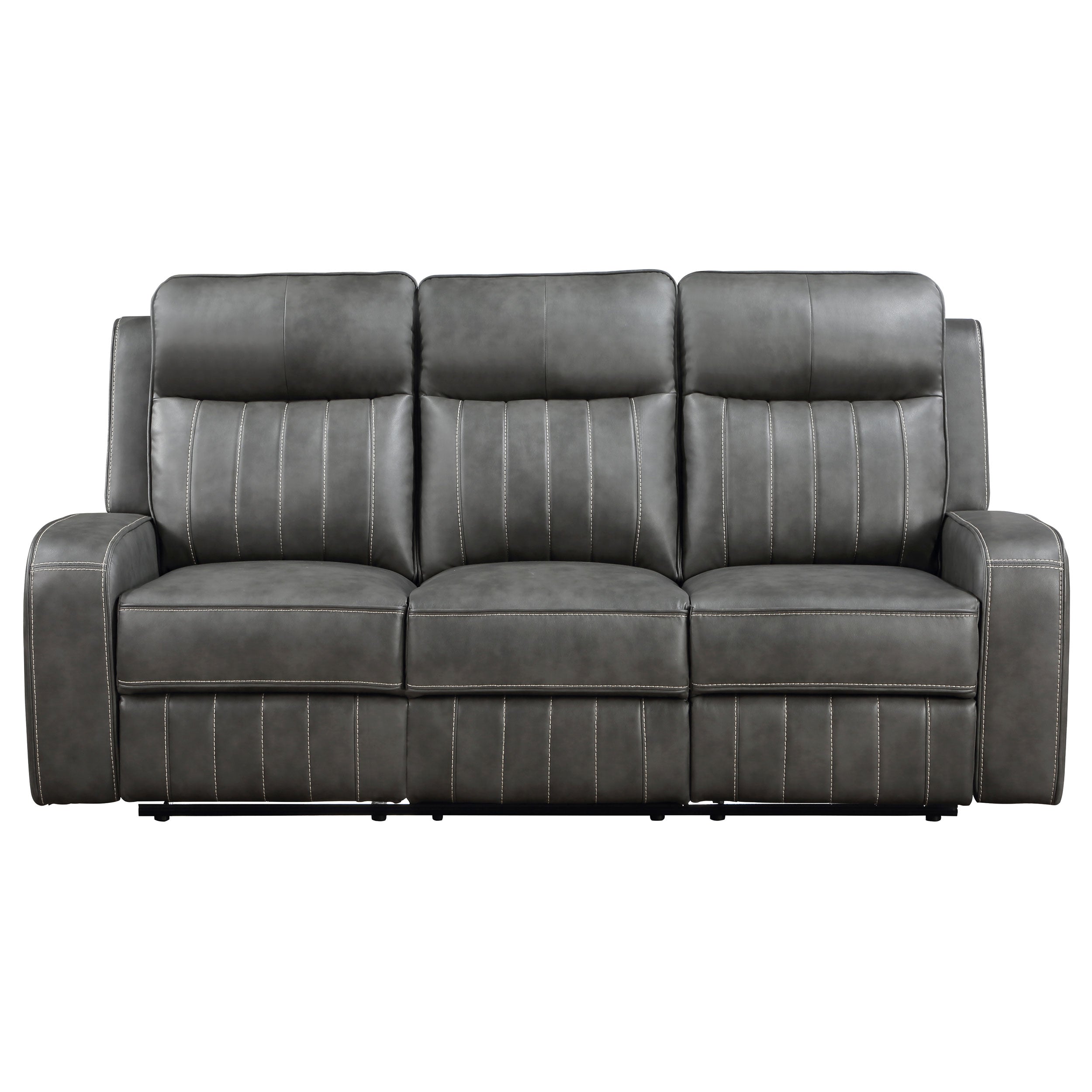 Raelynn Upholstered Track Arm Motion Sofa Grey-