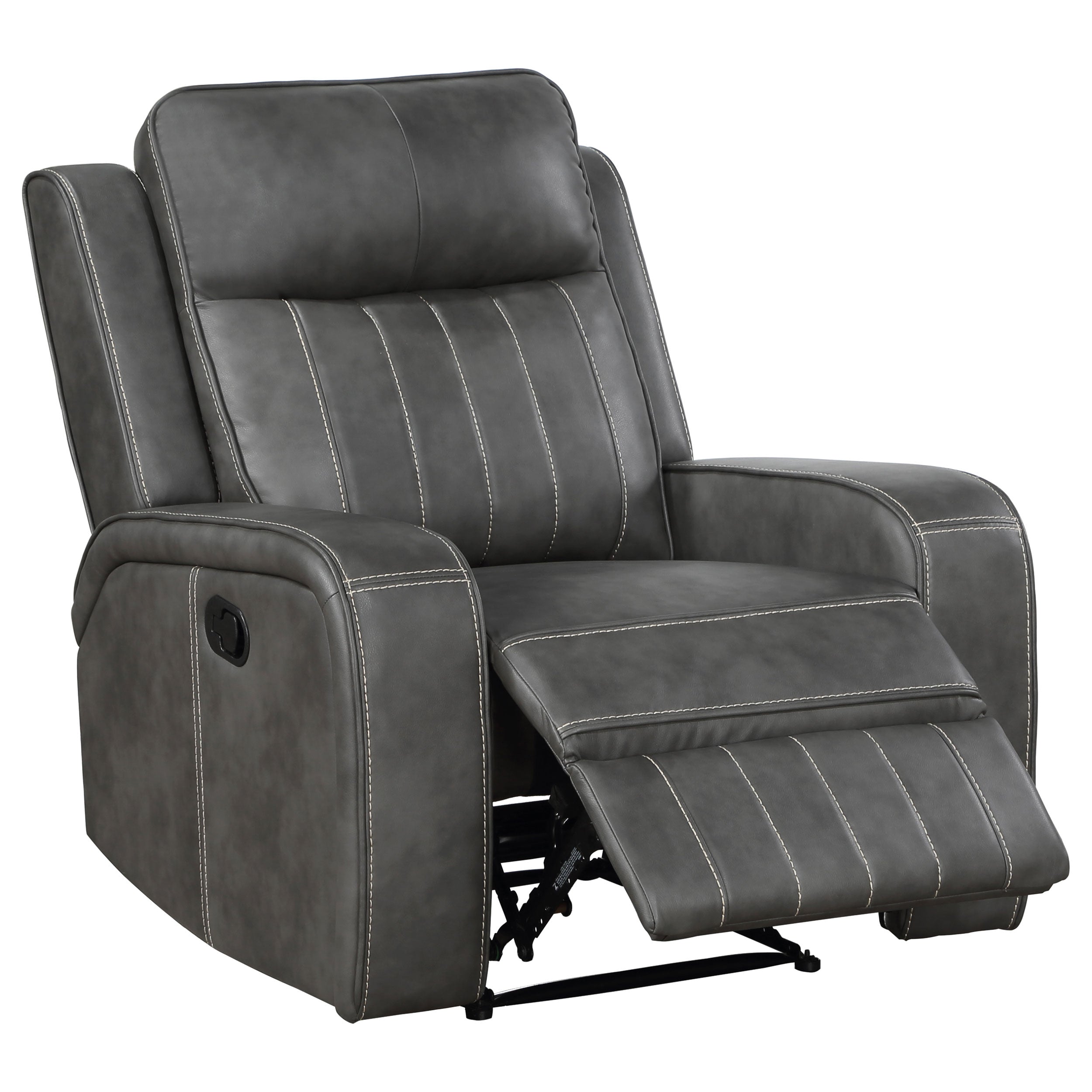 Raelynn Upholstered Track Arm Recliner Grey-
