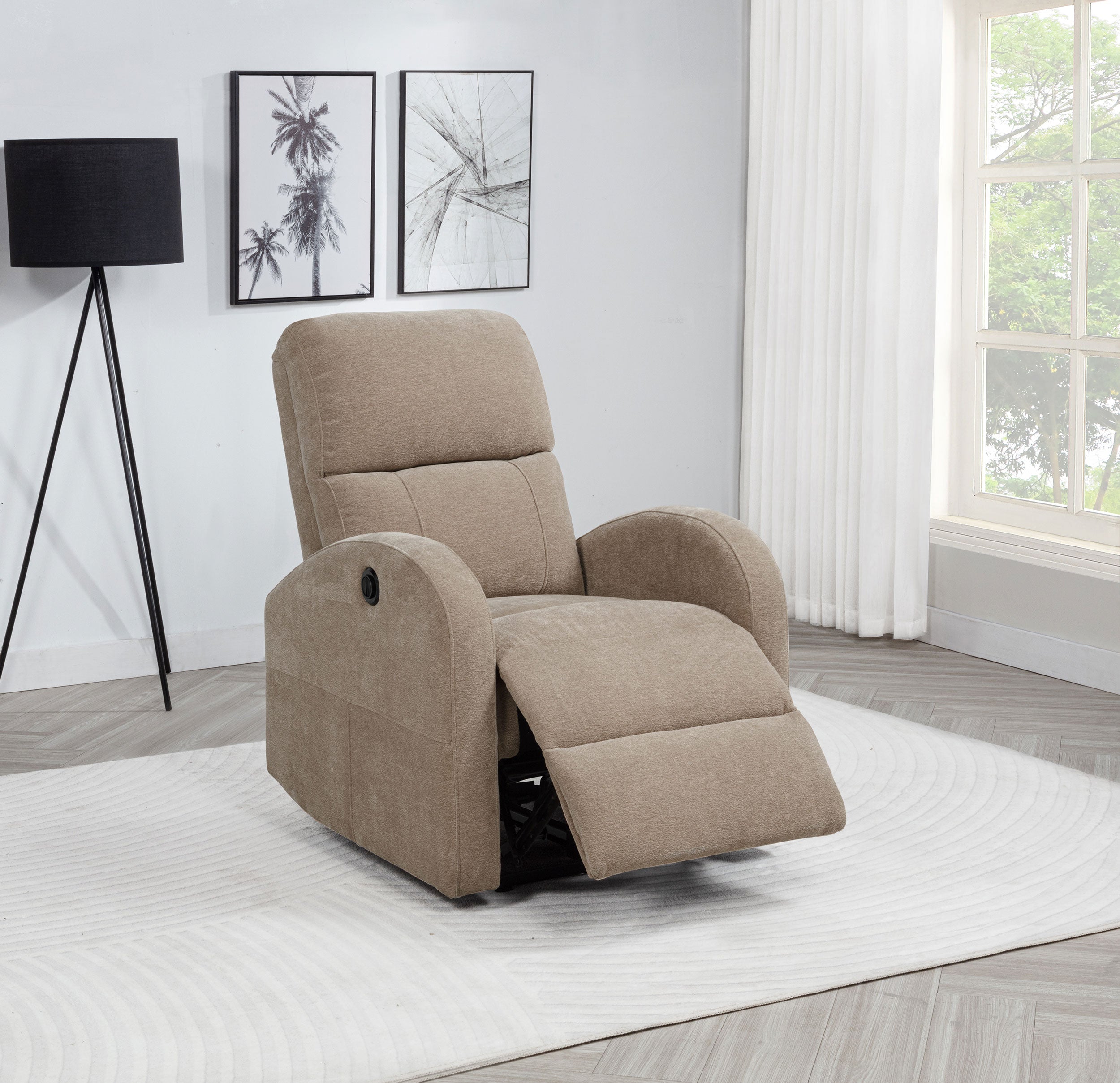 Grant Fabric Upholstered Power Recliner Chair Camel-