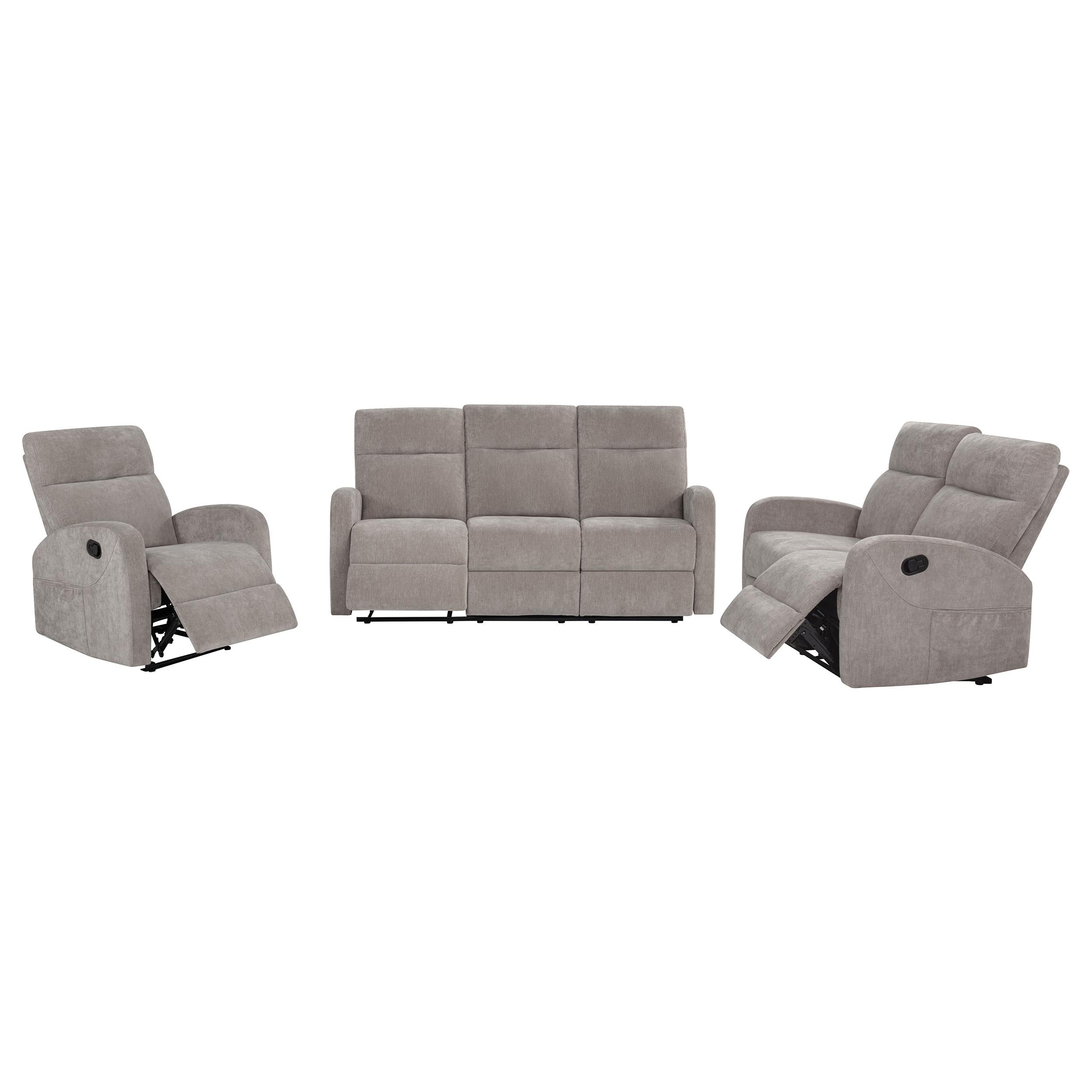 Hamilton Chenille Upholstered Manual Reclining Loveseat Sand-