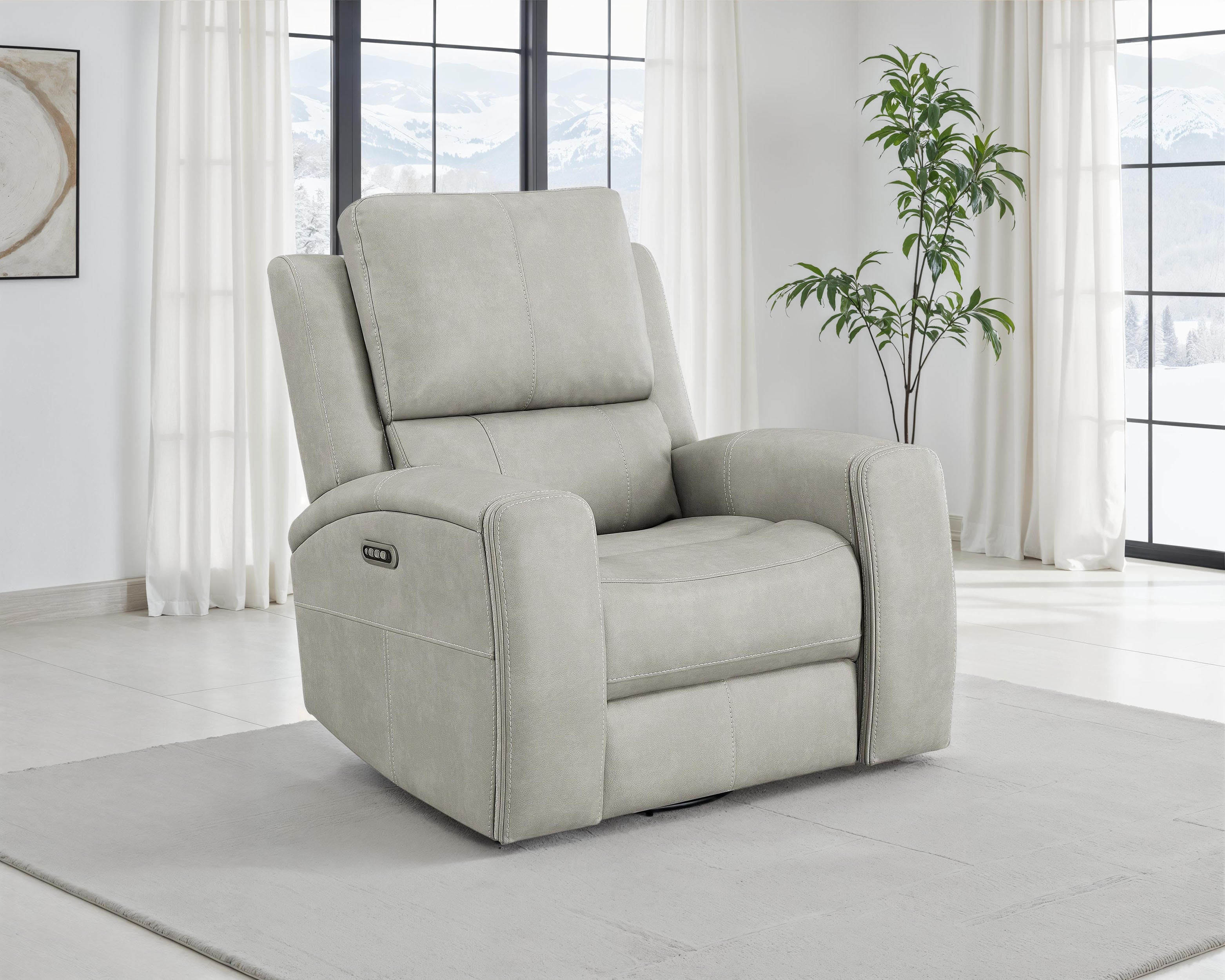 Brickston Triple Power Swivel Glider Recliner Grey-