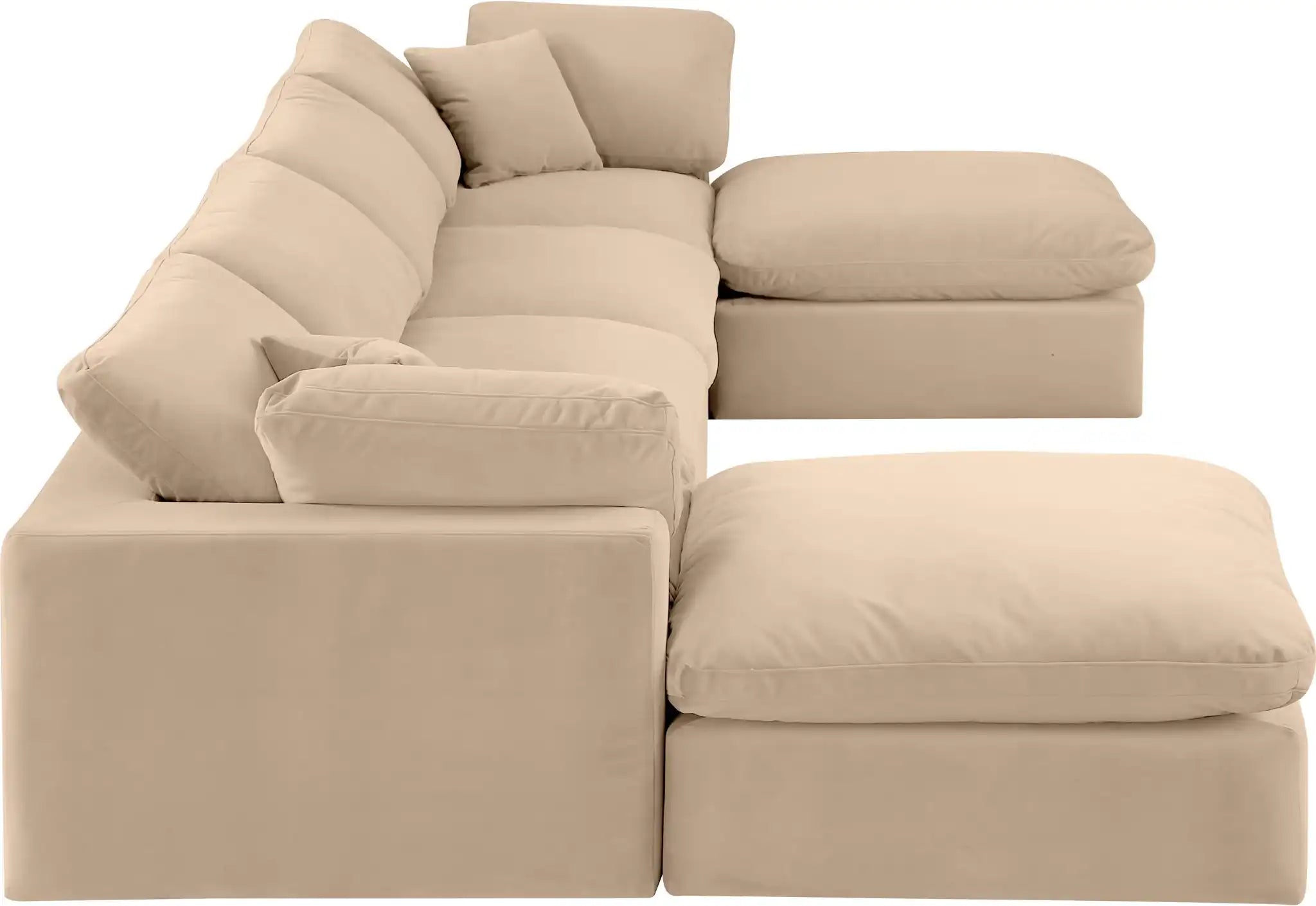 Comfy - 6 Piece Velvet Modular Double Chaise Sectional