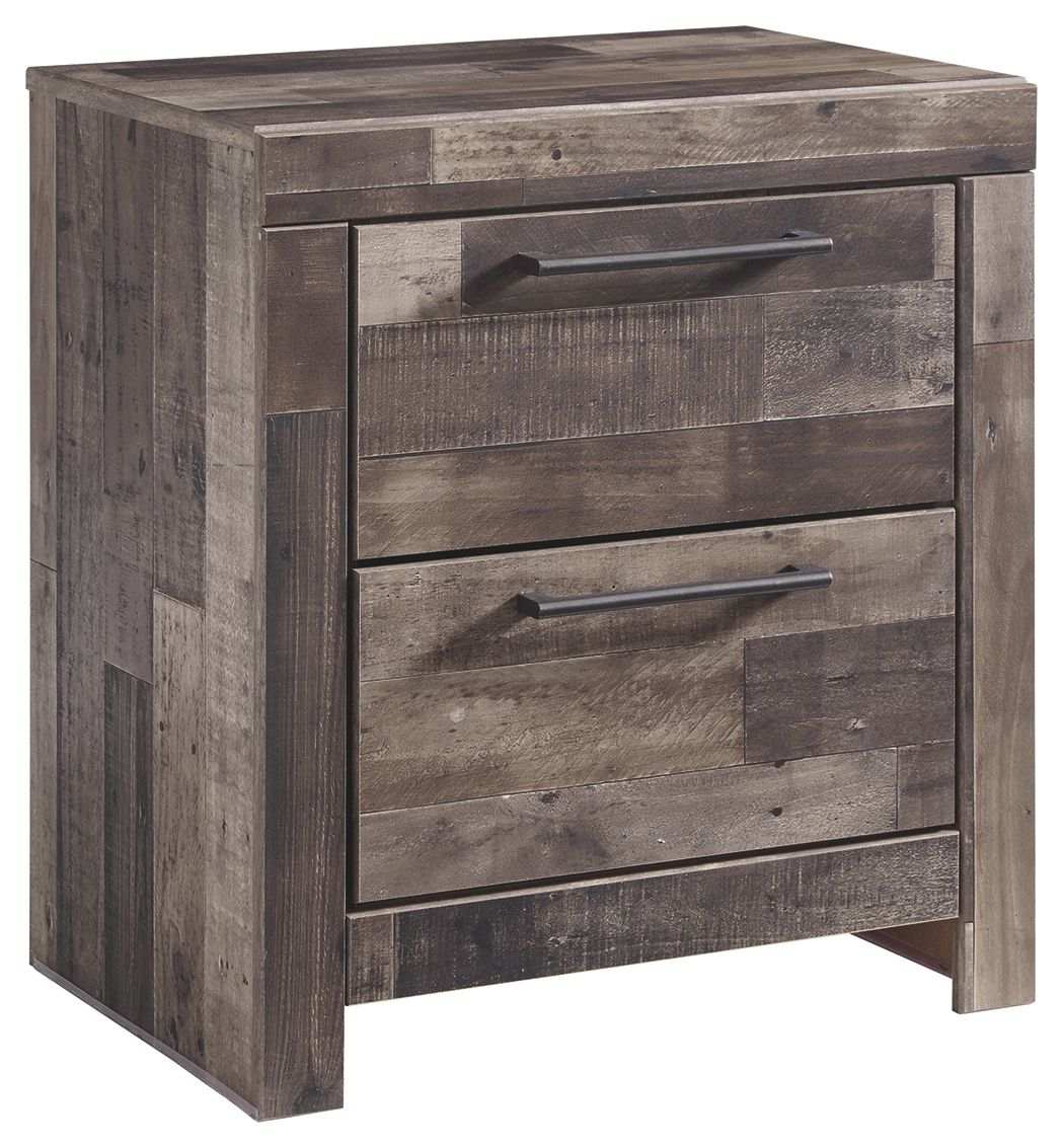 Derekson - Two Drawer Night Stand - Multi Gray - Best Buy Furniture