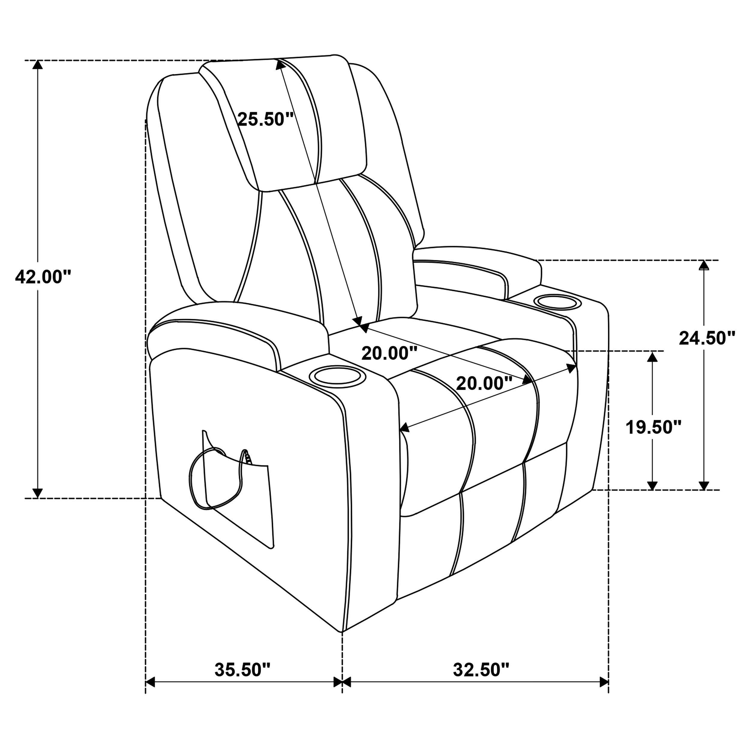 Armstrong Upholstered Power Lift Massage Recliner Camel-