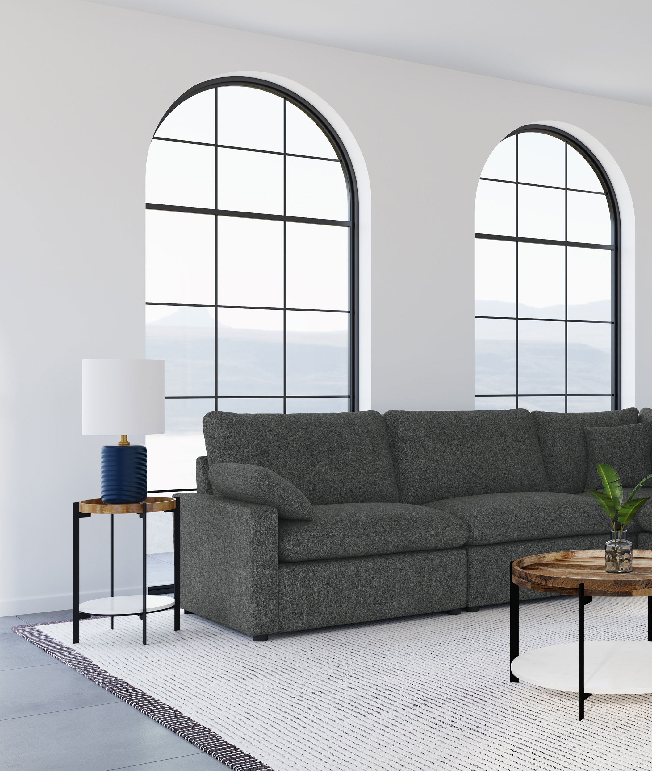 Collins Modular Power Armless Recliner Dark Grey-