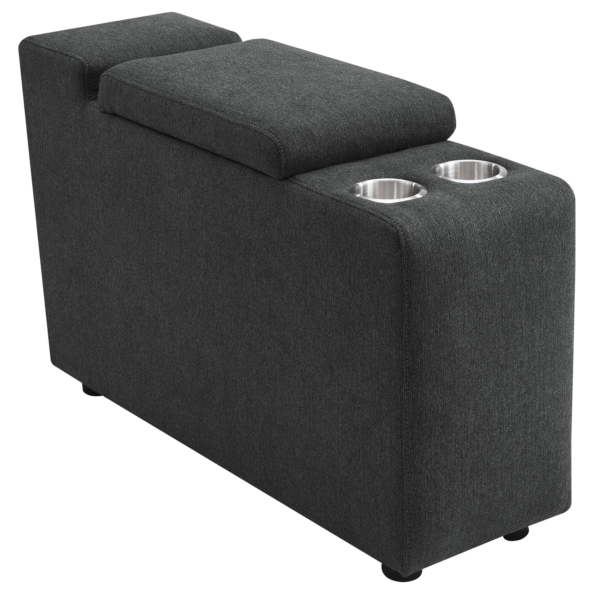 Collins Upholstered Modular Storage Console Dark Grey-