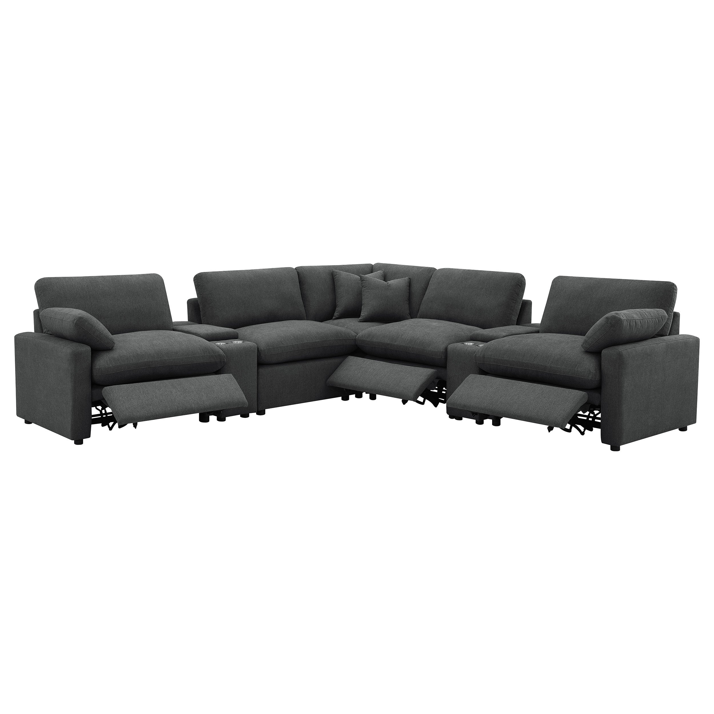 Collins 7-piece Modular Power Reclining Sectional Dark Grey-Coaster