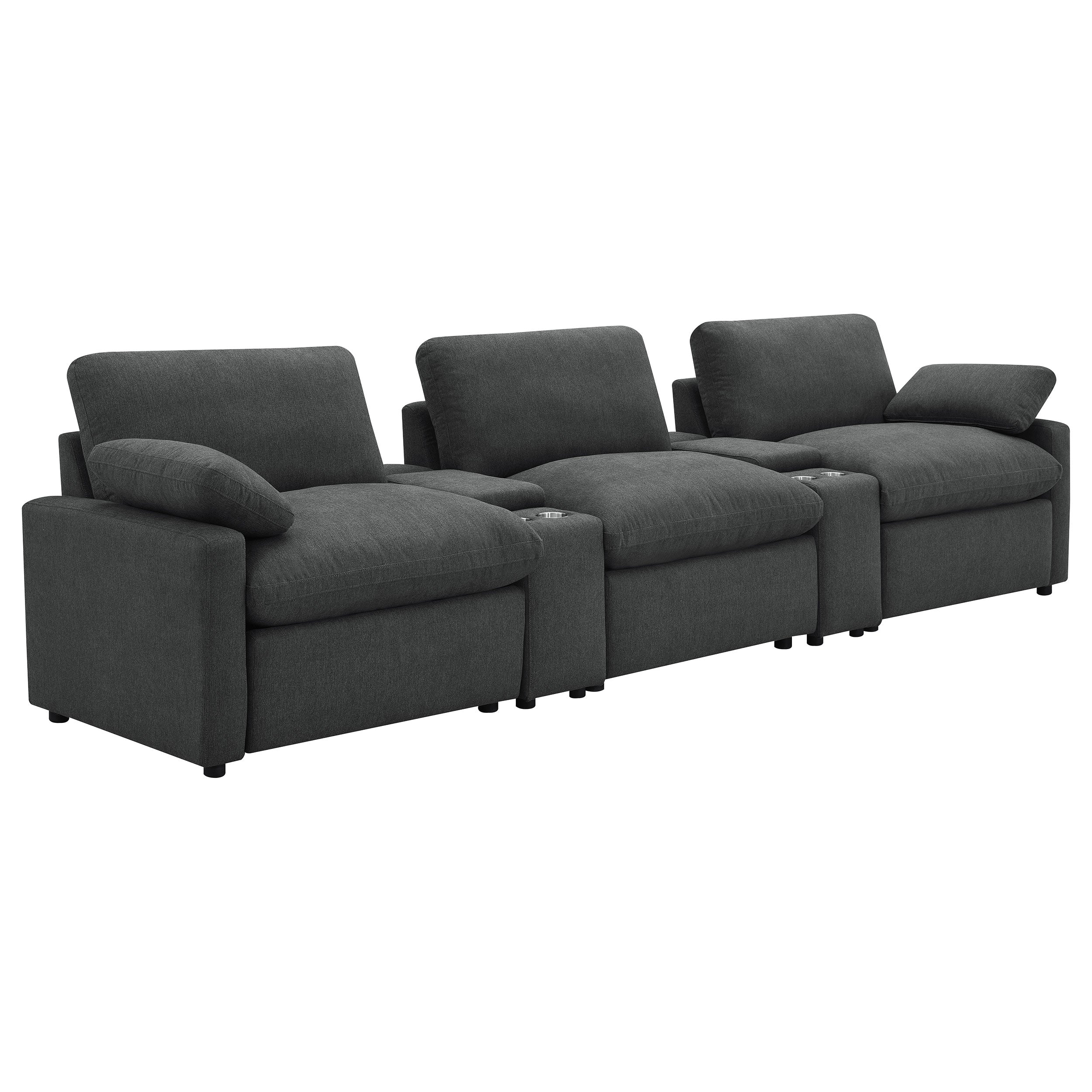 Collins 5-Piece Power Reclining Home Theater Seating Dark Grey-