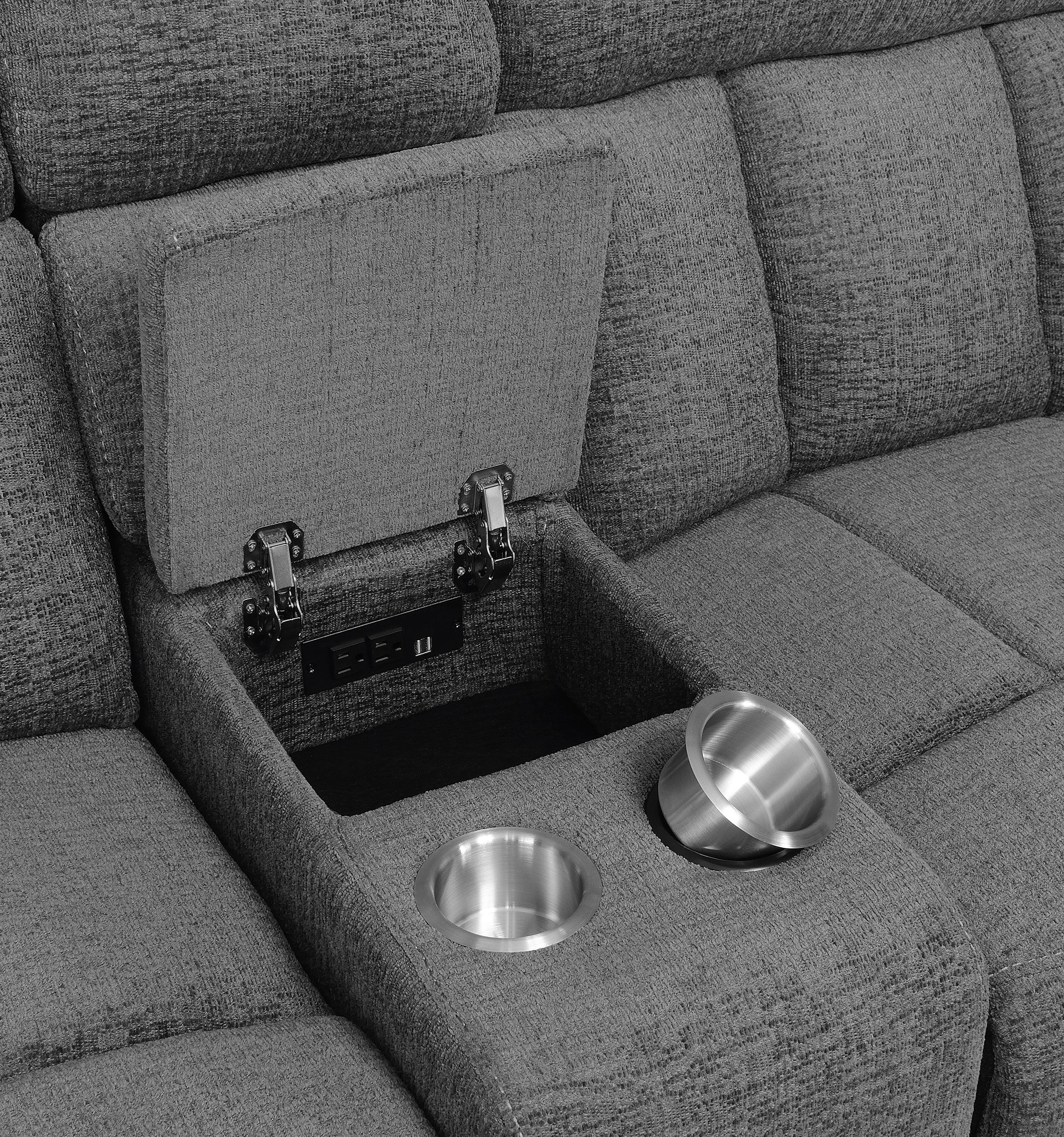 Bahrain 5-piece Power Home Theater Seating Charcoal-CoasterEssence
