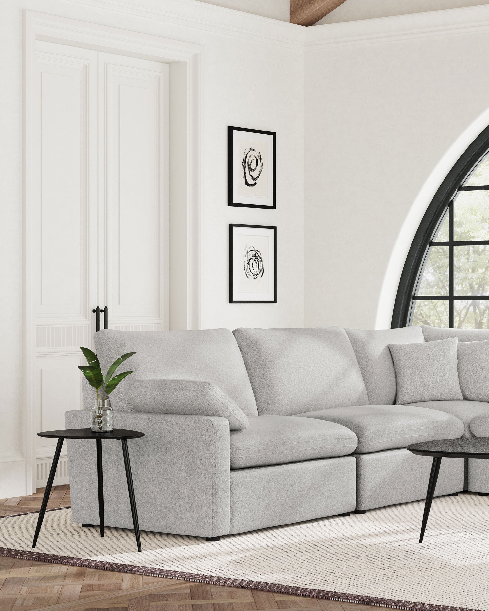 Collins Modular Armless Chair Grey-
