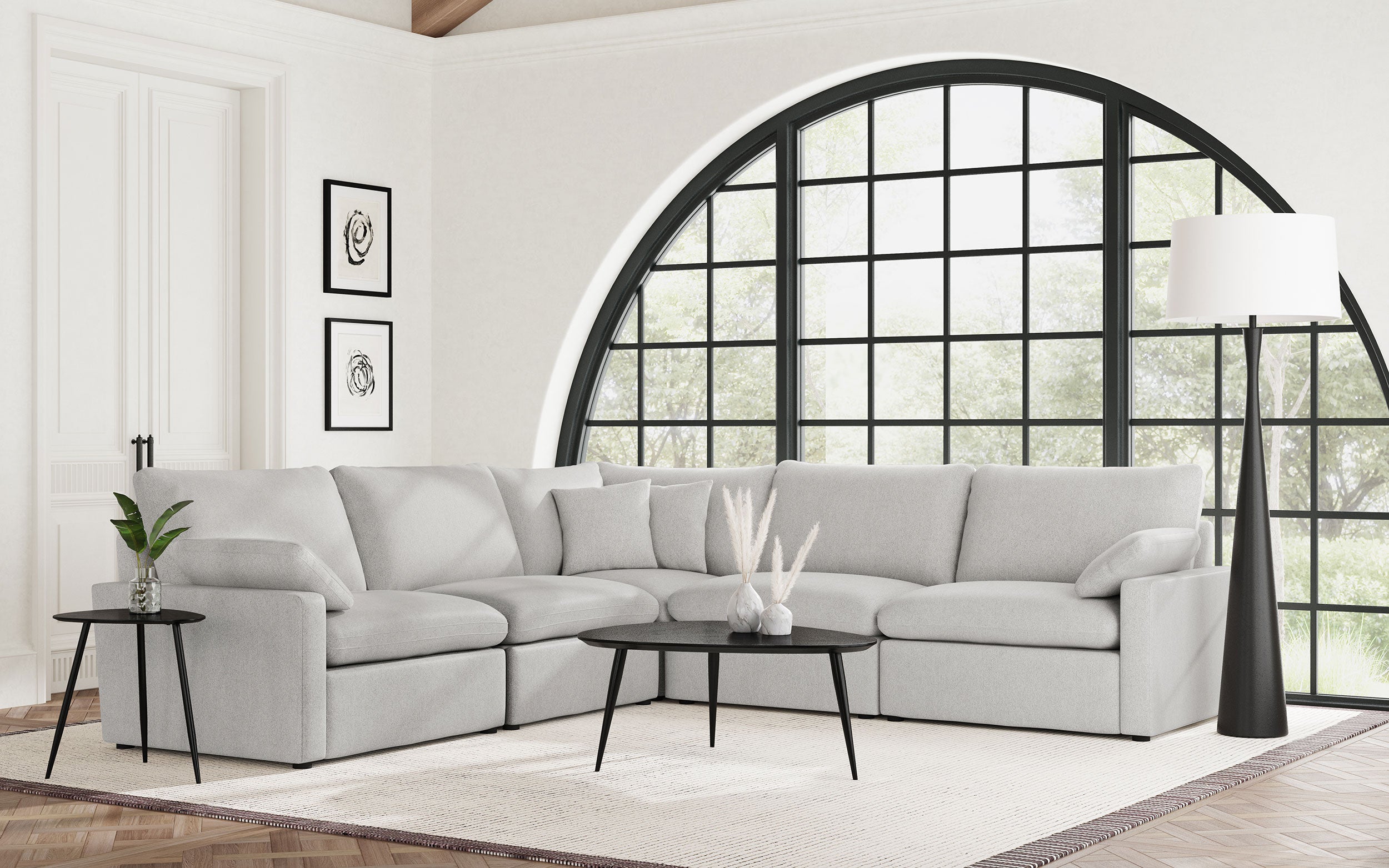 Collins Modular Armless Chair Grey-
