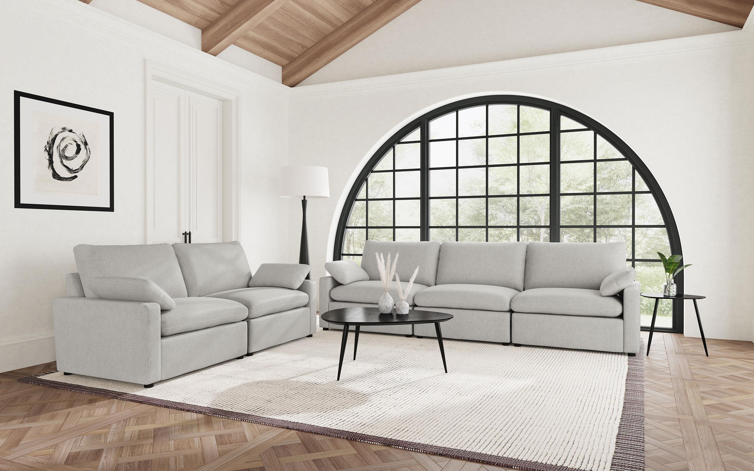 Collins Modular Power Loveseat Grey-