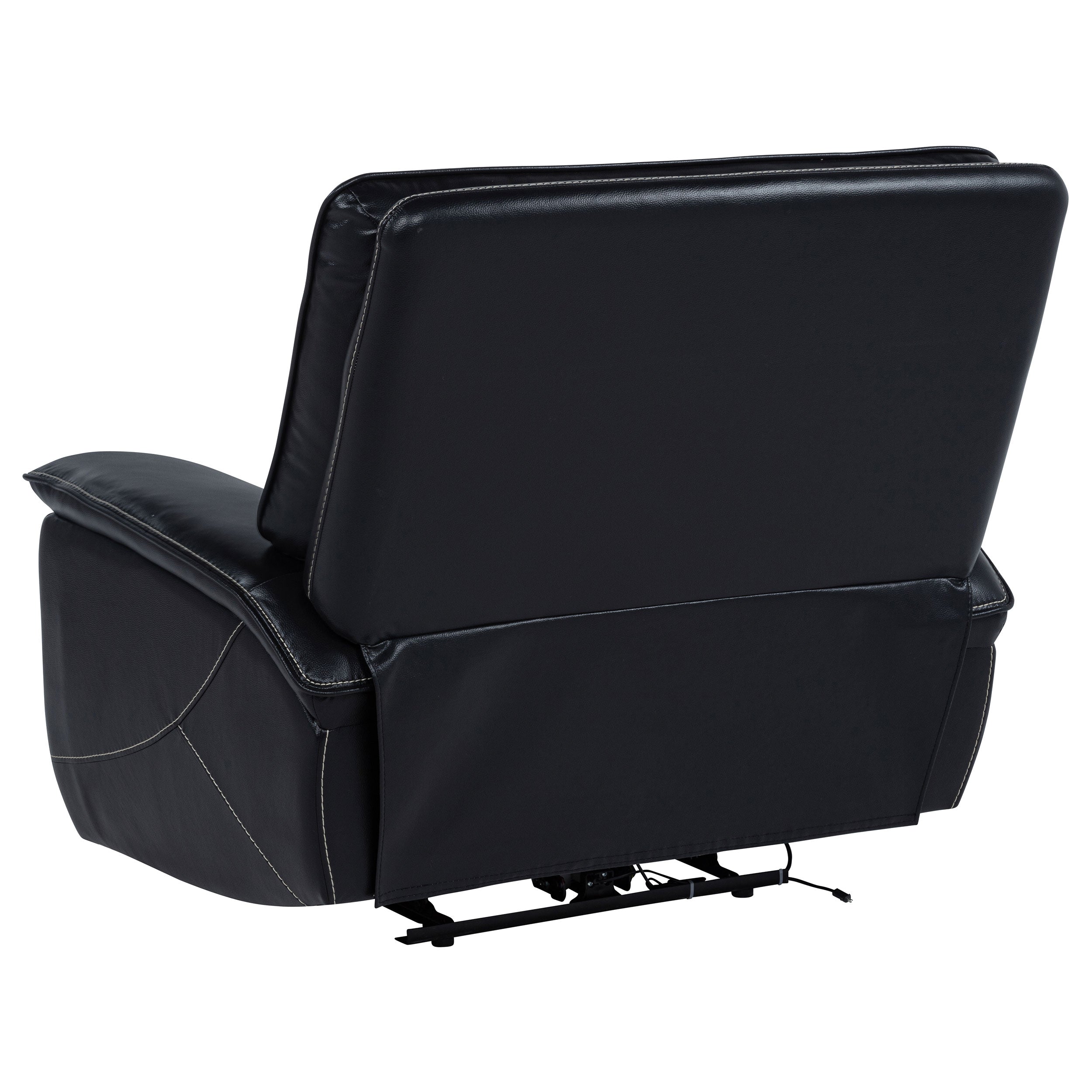 Hewitt Leather Upholstered Dual Power Recliner Chair Black-