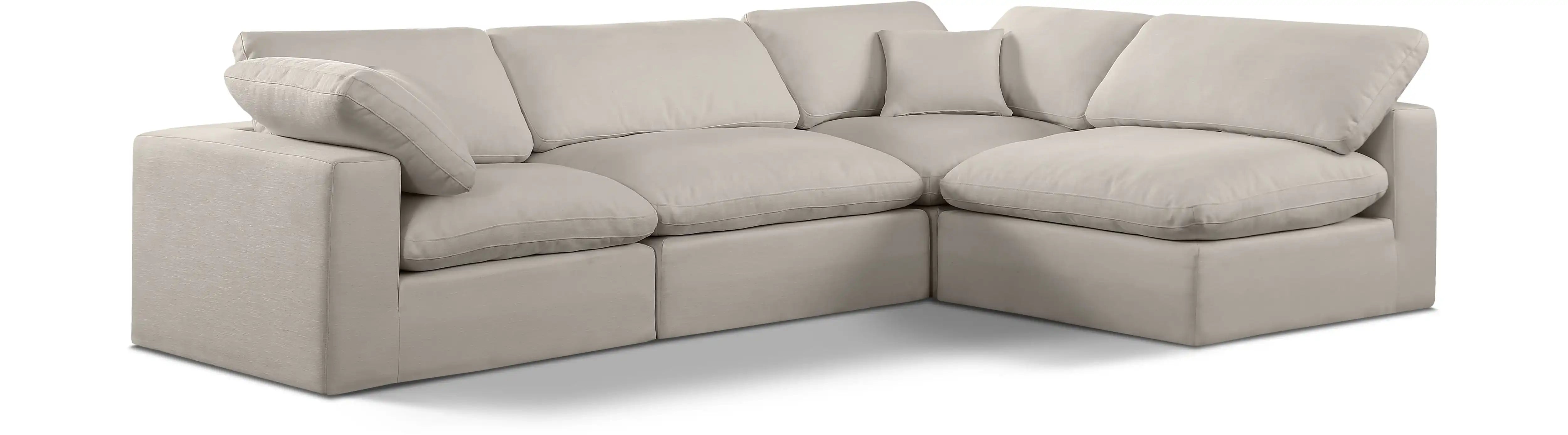 Comfy - 4 Piece Linen Fabric Modular Armless Sectional - Best Buy Furniture