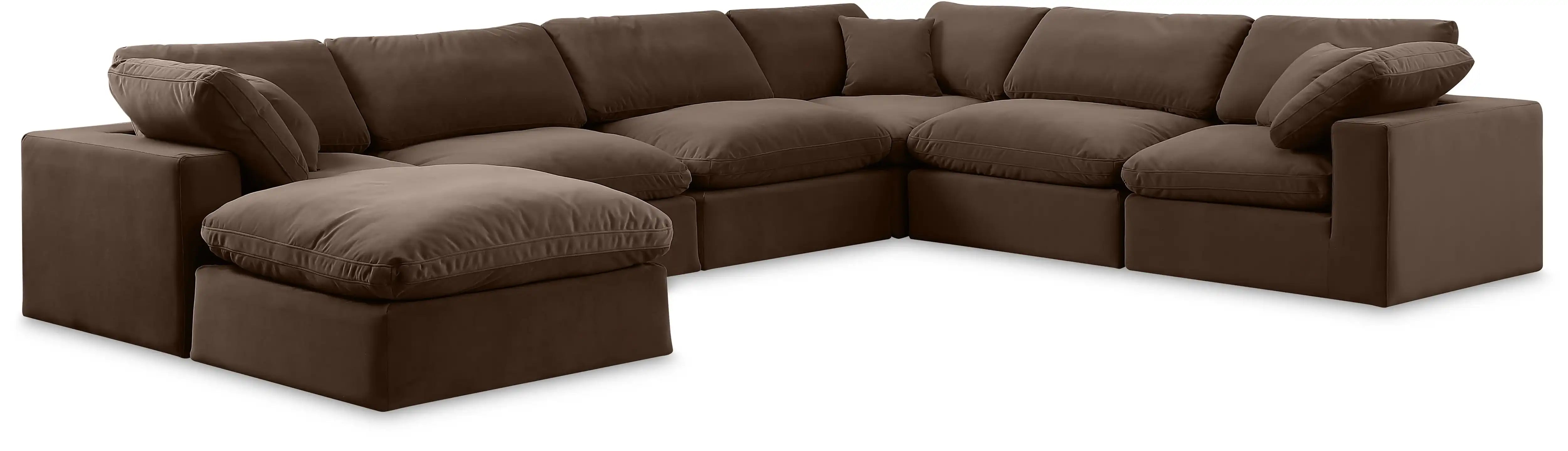 Comfy - 7 Piece Velvet Modular Sectional With Chaise - Best Buy Furniture