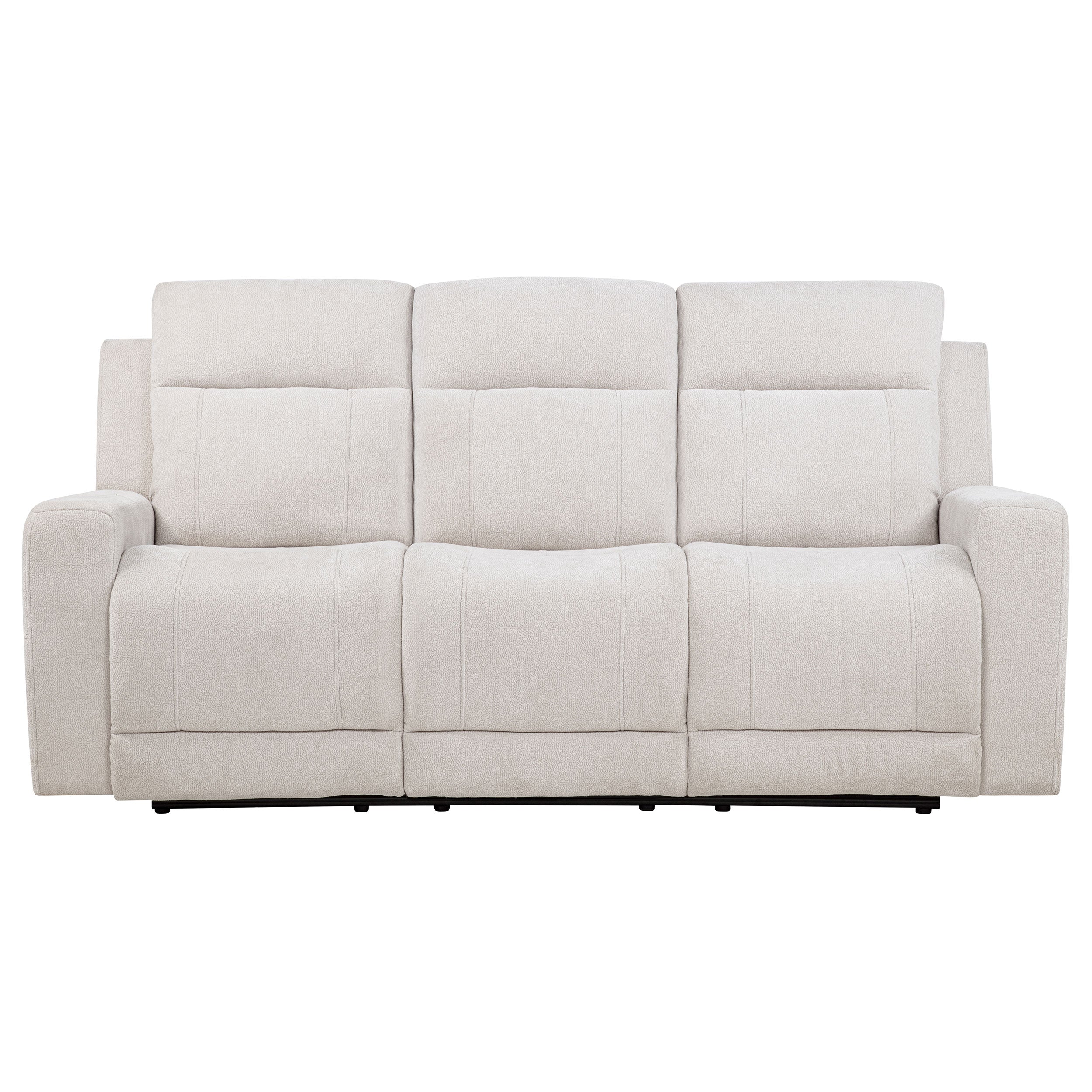 Kennett Chenille Upholstered Power Reclining Sofa Ivory-