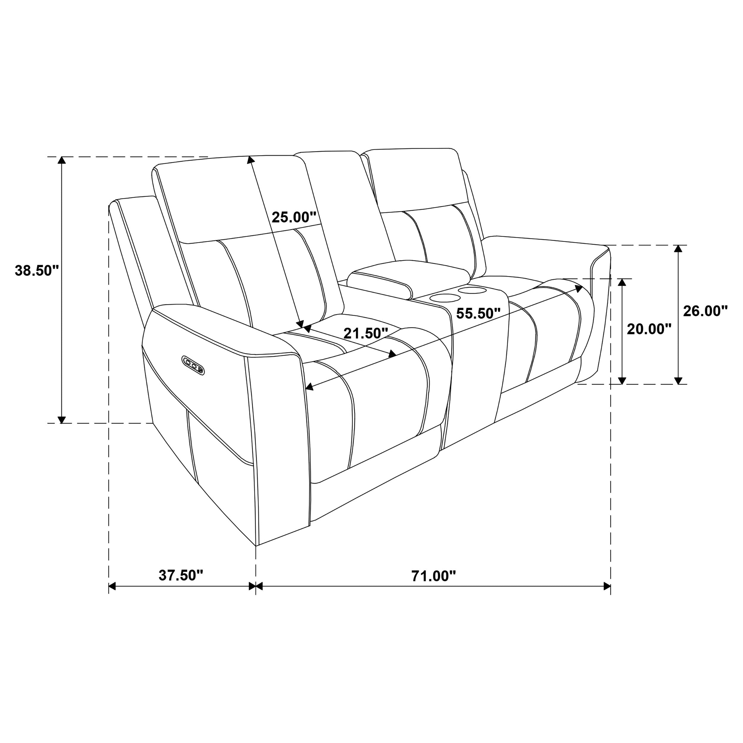 Kennett Chenille Upholstered Power Reclining Loveseat Ivory-