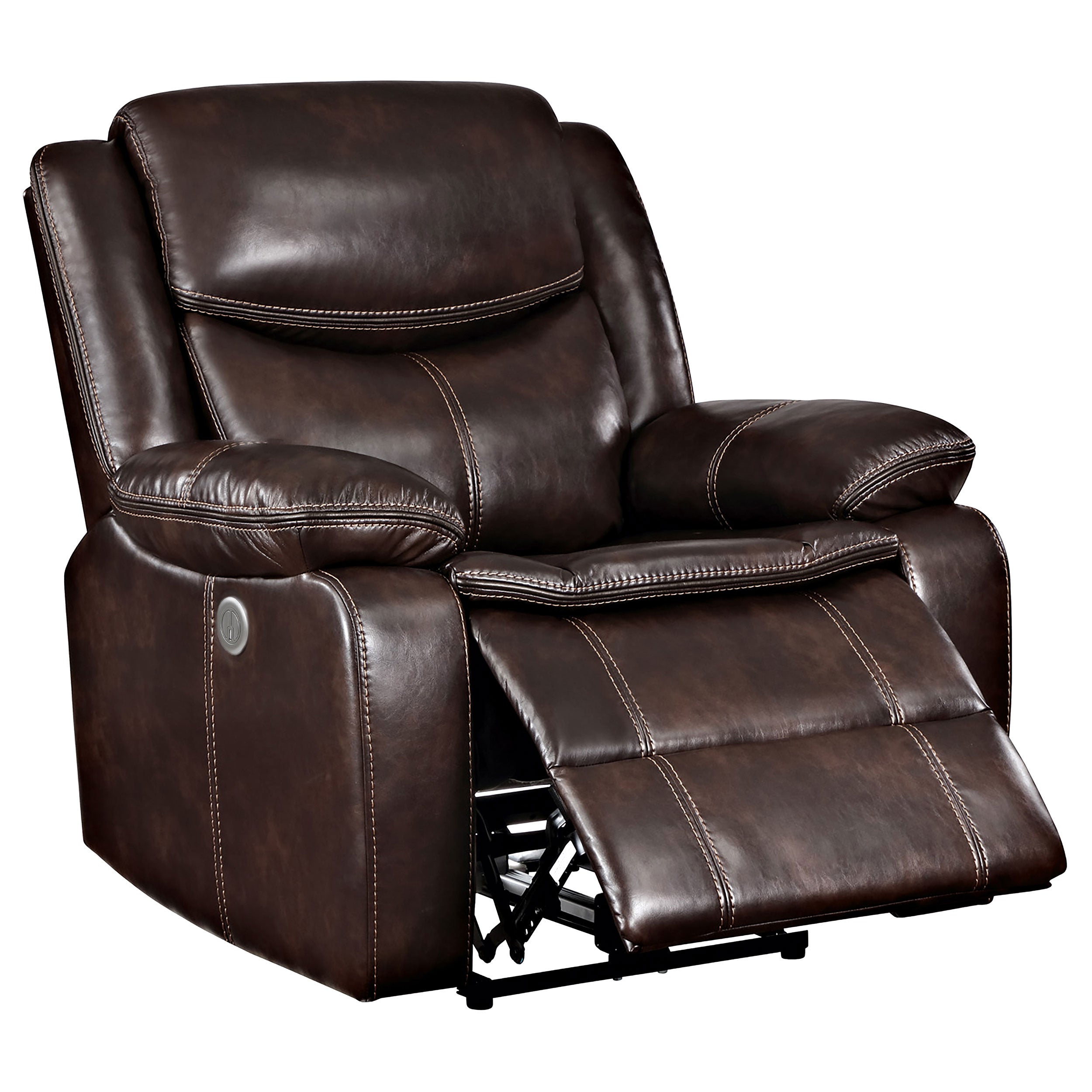 Sycamore Upholstered Power Recliner Chair Dark Brown-