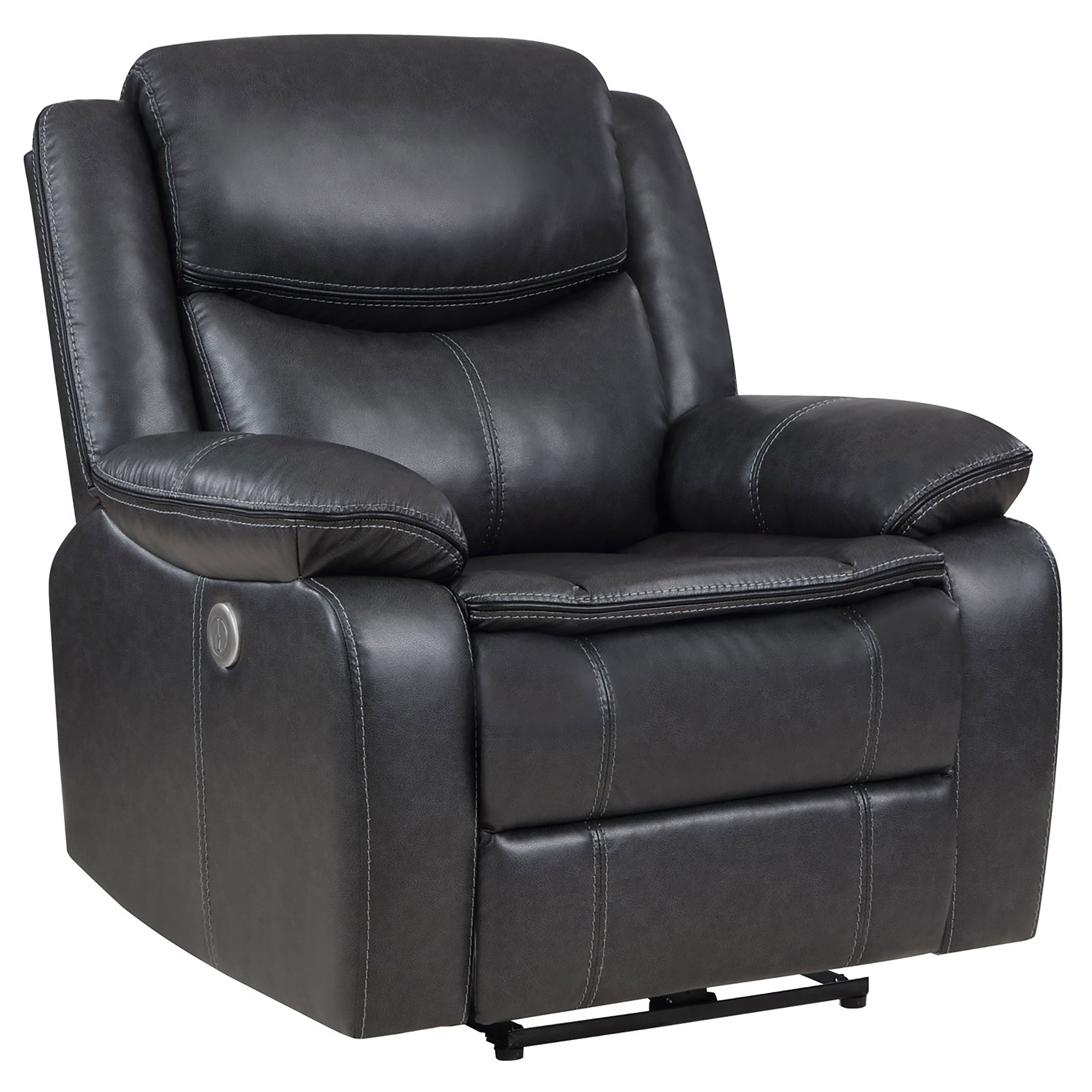 Sycamore Upholstered Power Recliner Chair Dark Grey-
