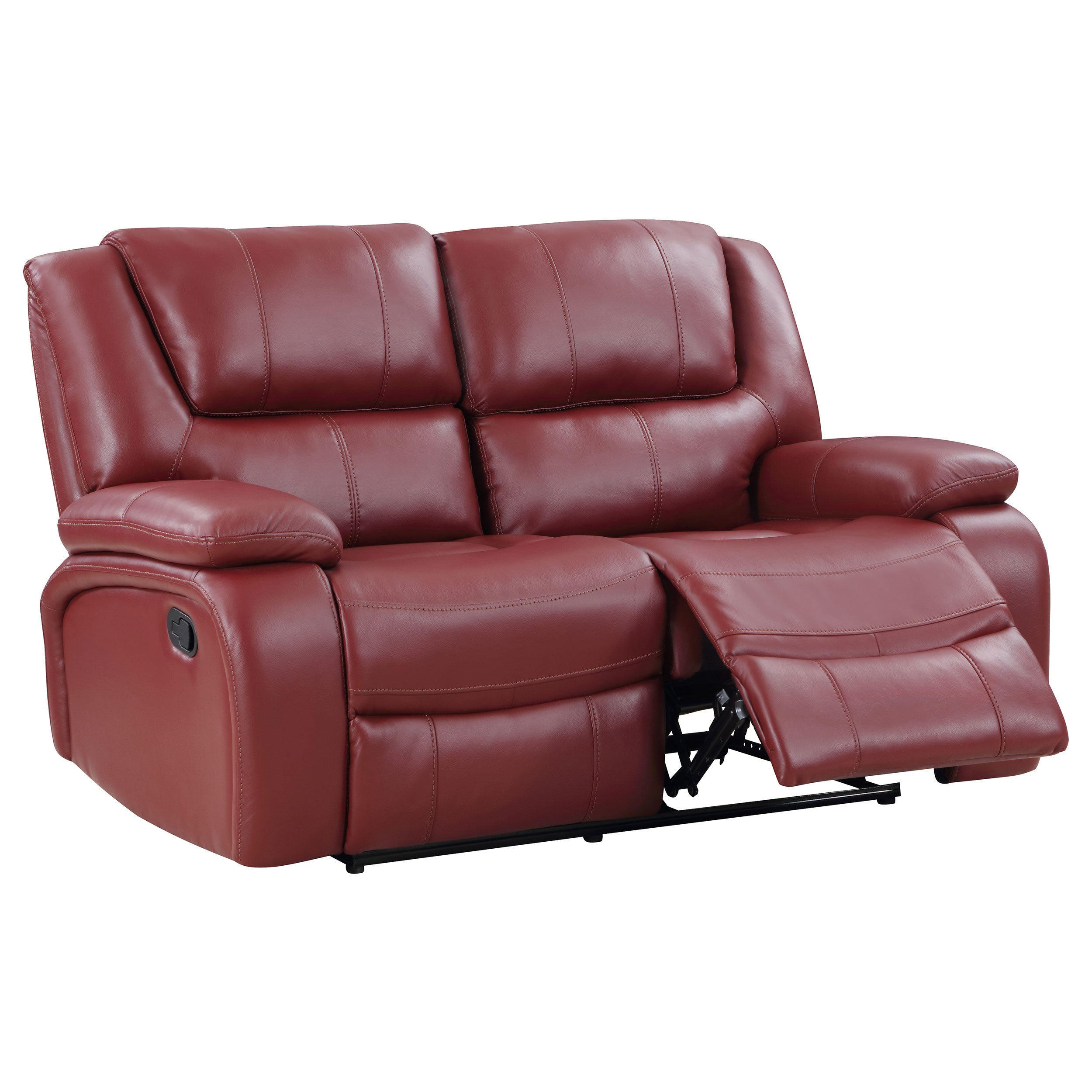 Camila Upholstered Motion Reclining Loveseat Red-