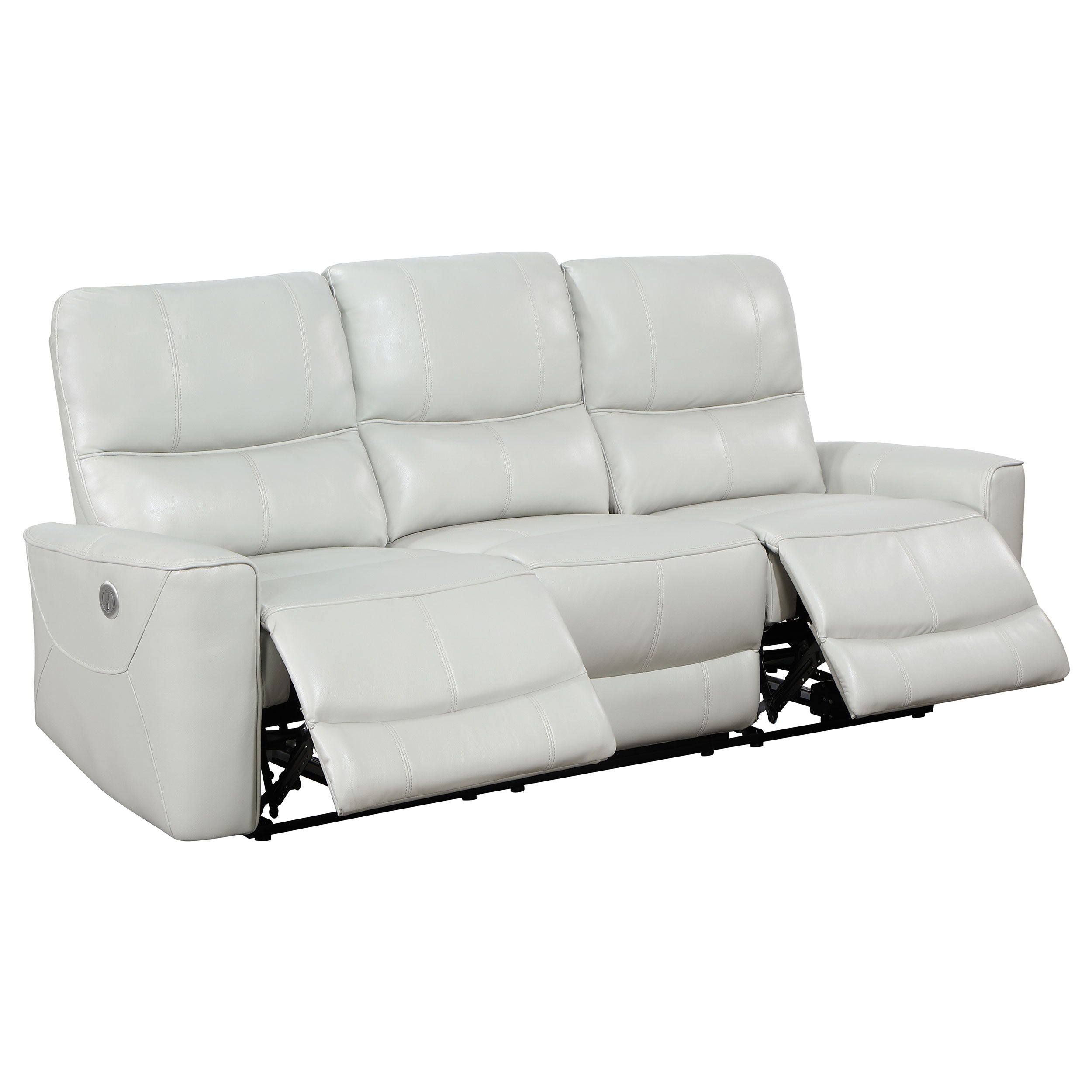 Greenfield Upholstered Power Reclining Sofa Dove Grey-