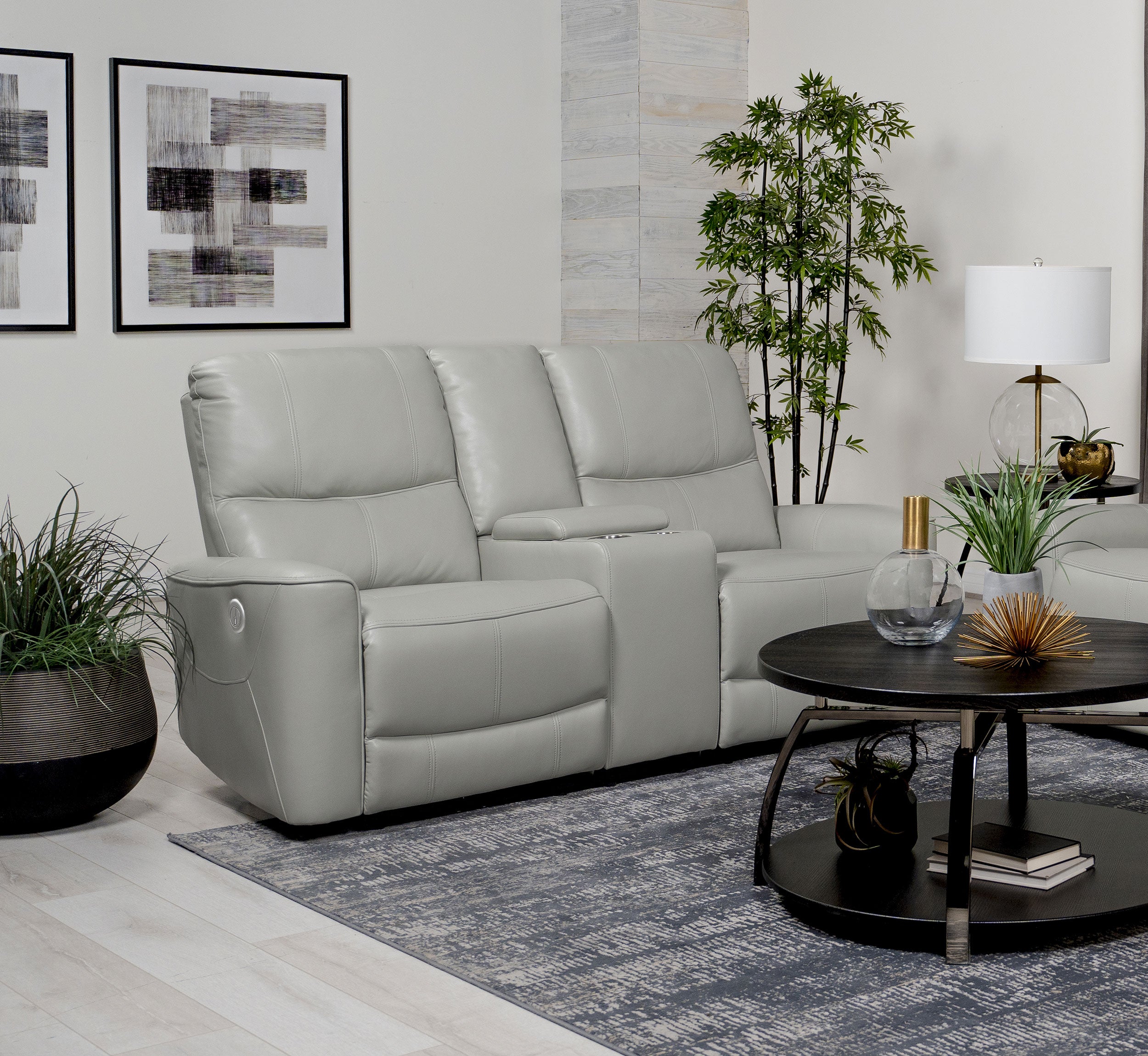 Greenfield Upholstered Power Reclining Loveseat Dove Grey-