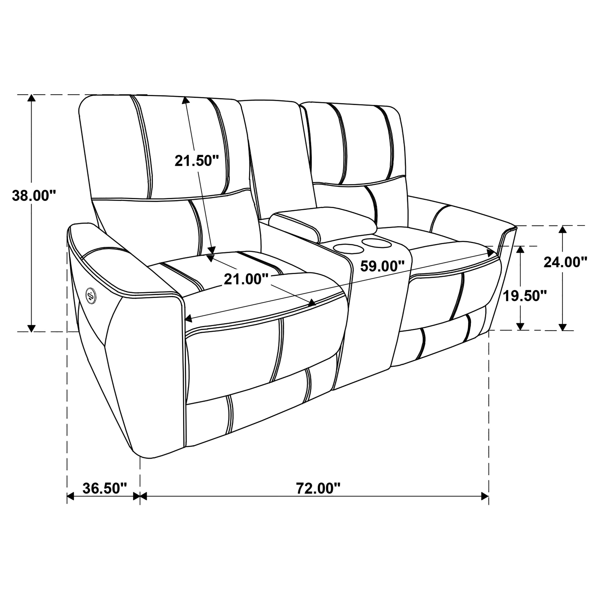Greenfield Upholstered Power Reclining Loveseat Dove Grey-